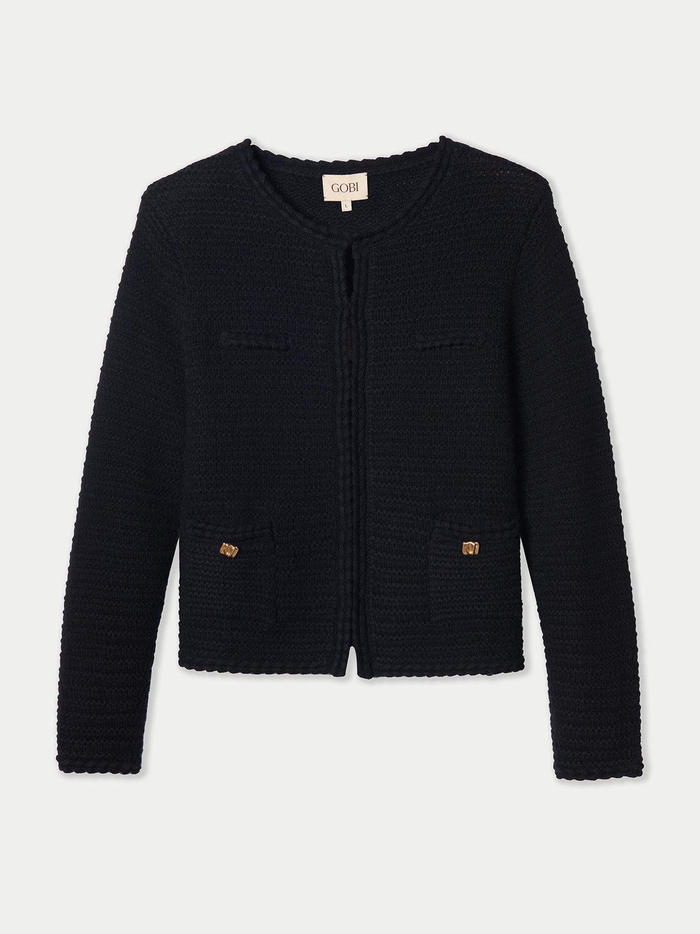 Cardigan en Cachemire Style Veste avec Tricot Texturé