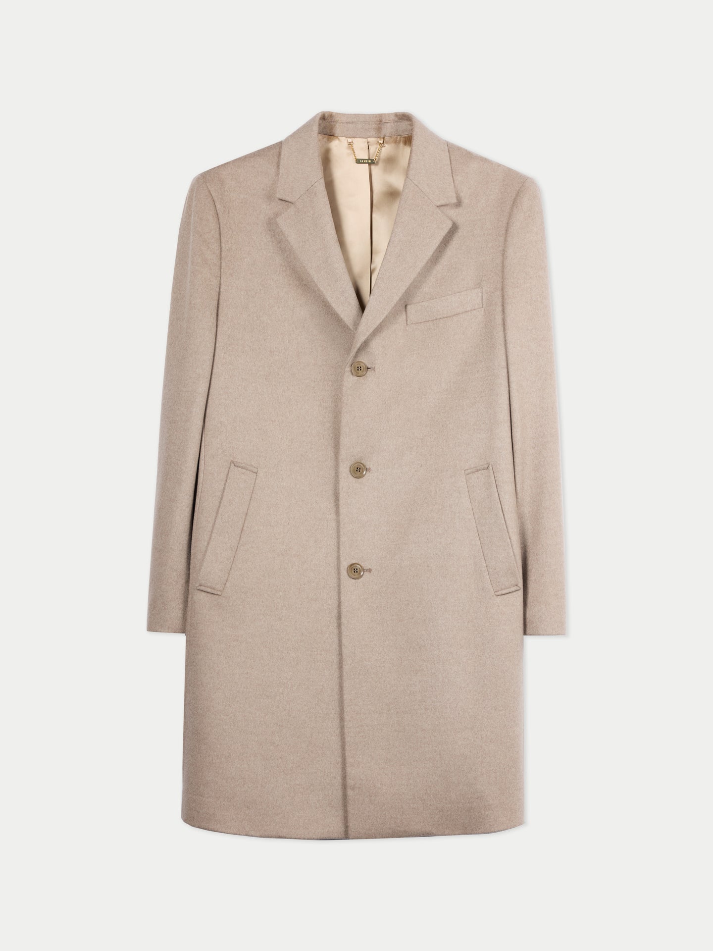 Manteau Homme En Cachemire À Revers Classiques Couleur Organique Taupe - Gobi Cashmere