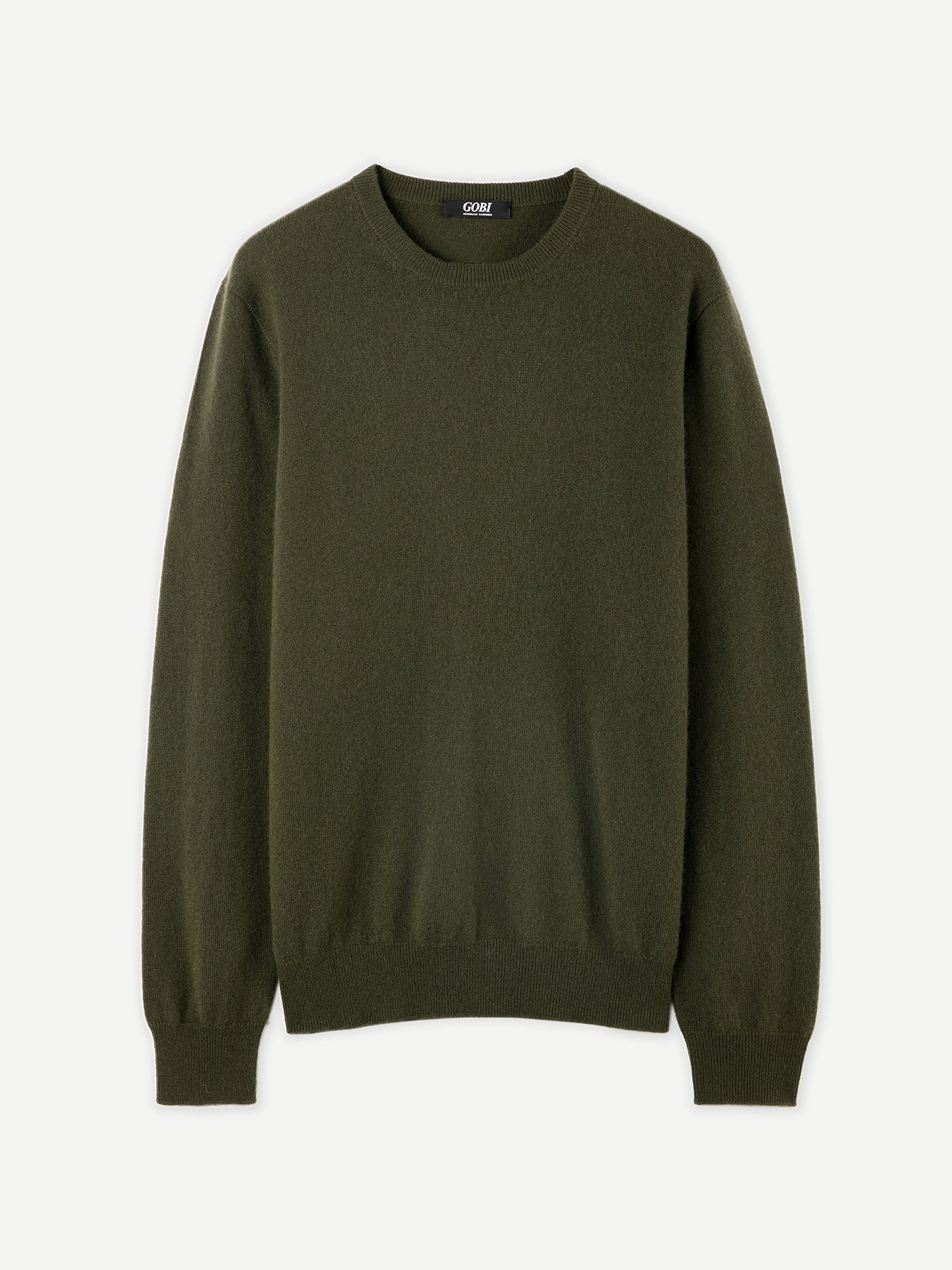 Pull col rond en Cachemire pour hommes Vert - Gobi Cashmere