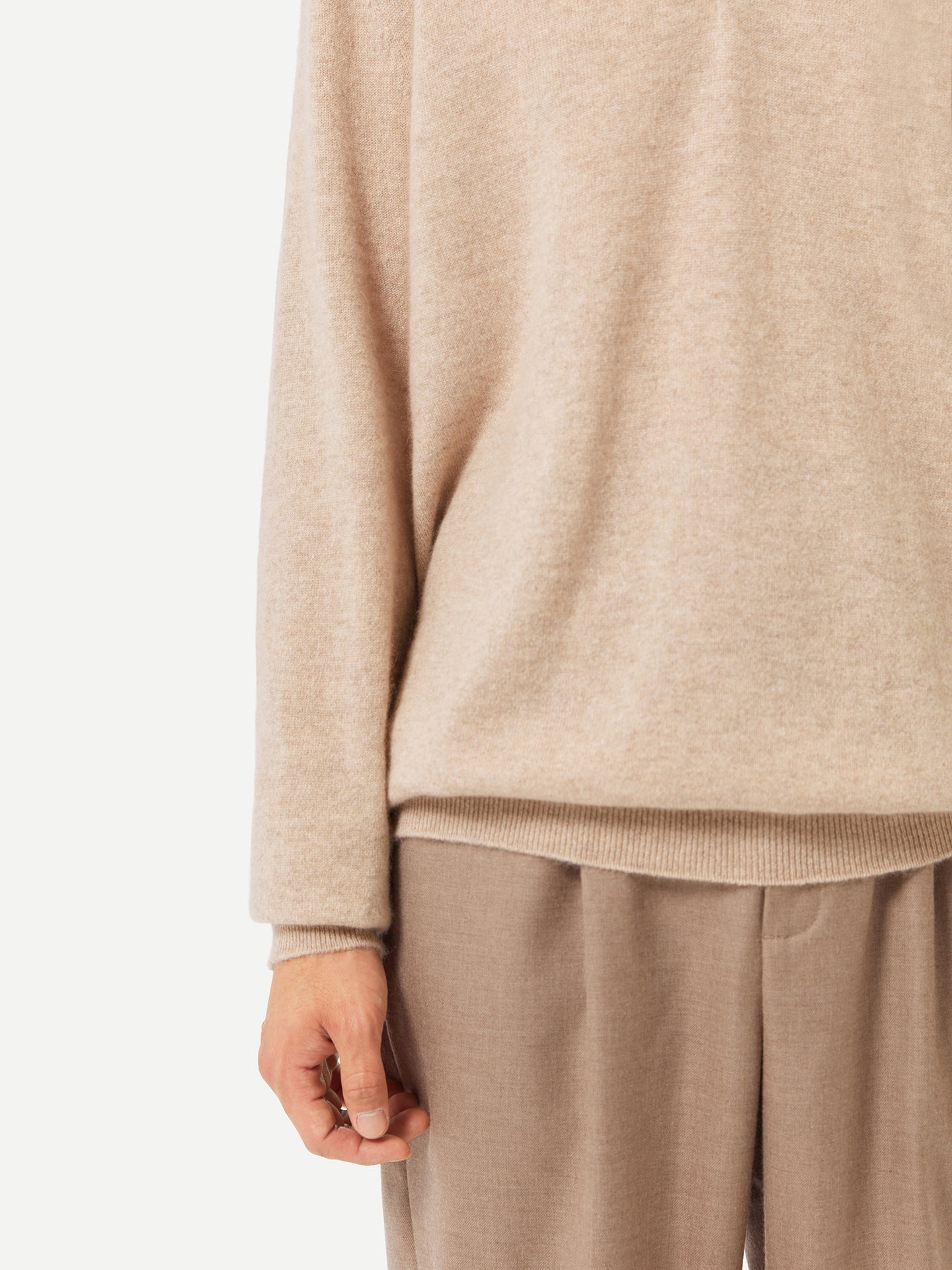 Pull col polo en Cachemire pour hommes Taupe - Gobi Cashmere