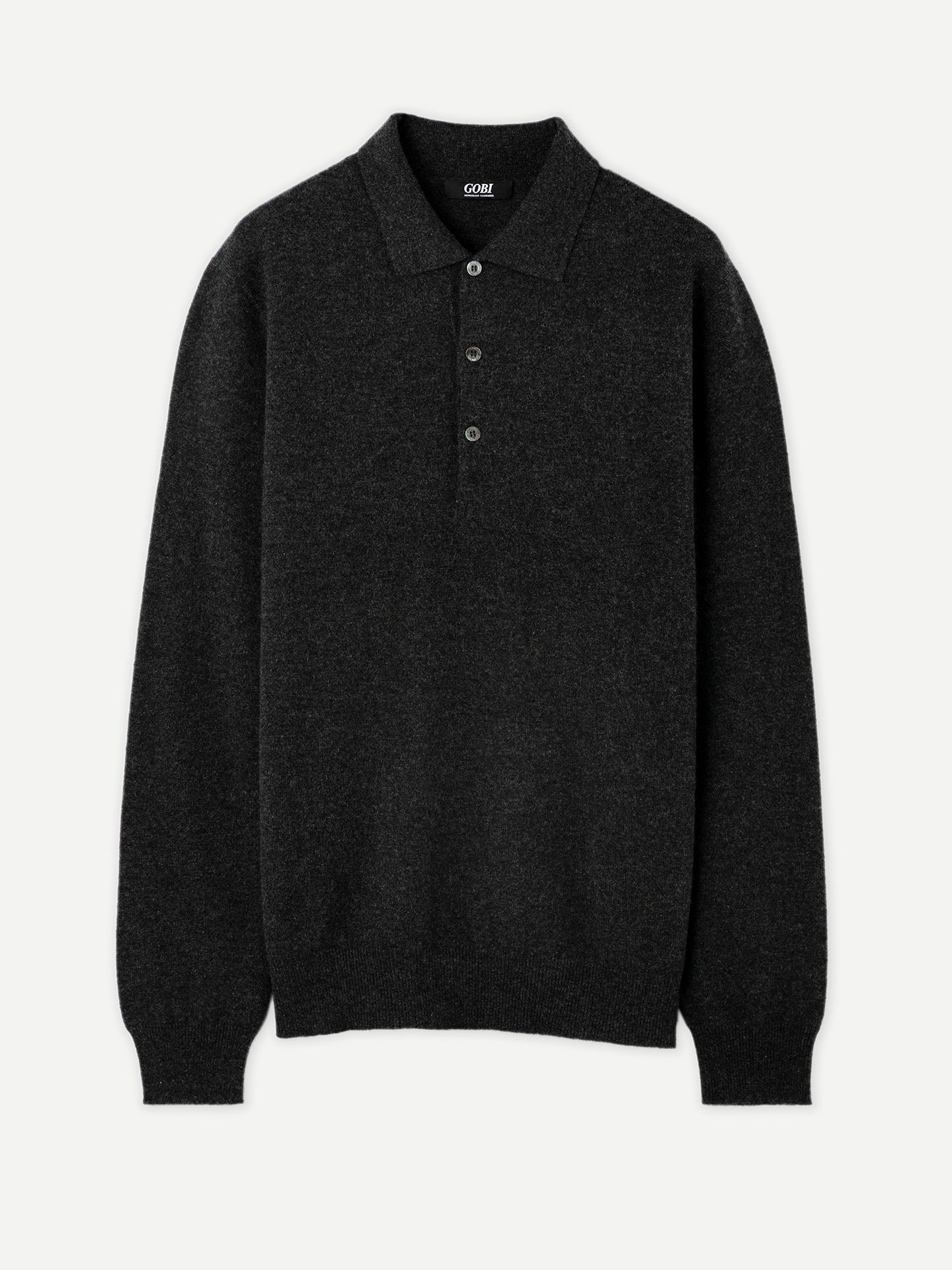 Pull col polo en Cachemire pour hommes Gris - Gobi Cashmere