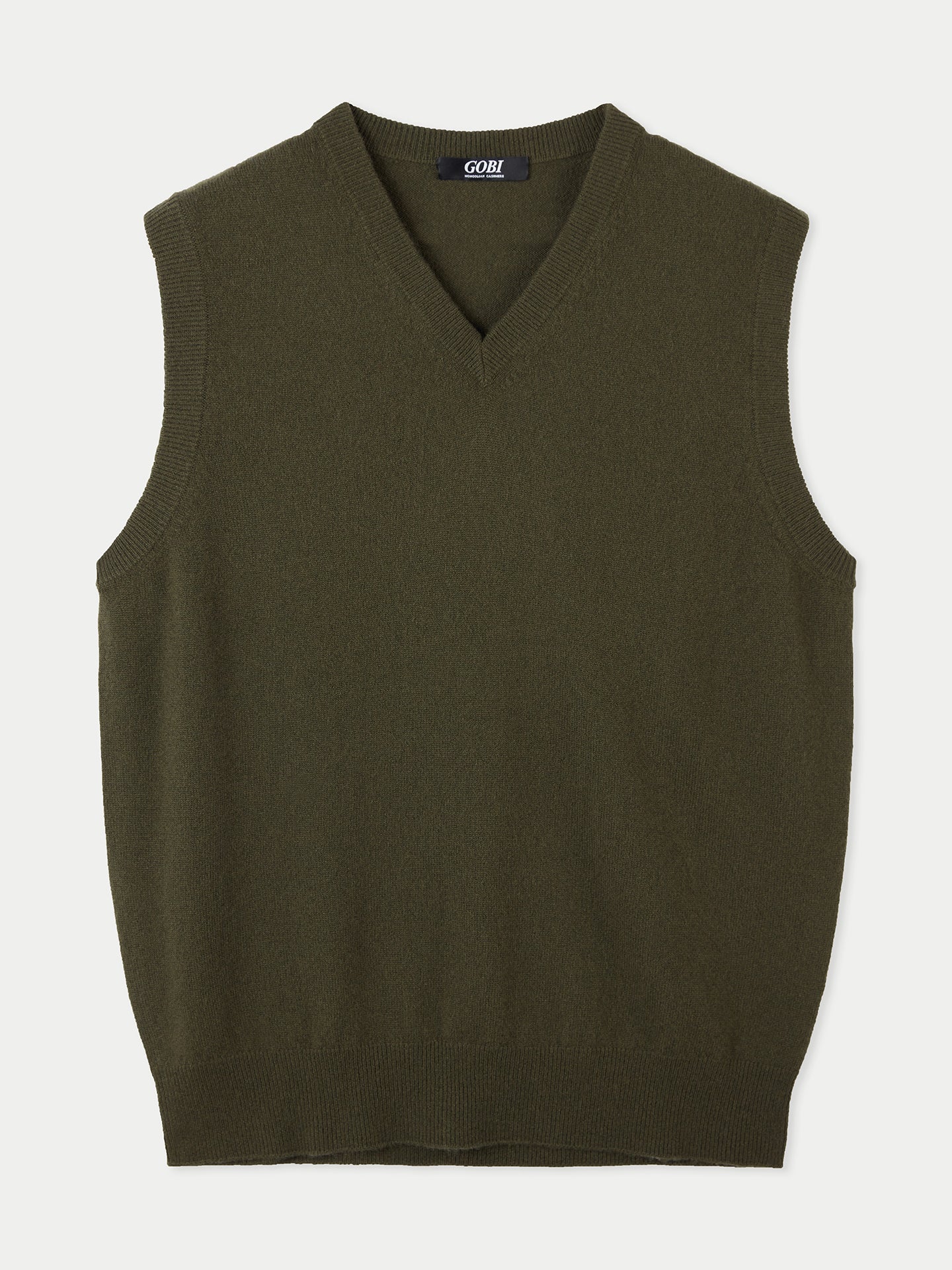 Men's Cashmere Vest Capulet Olive - Gobi Cashmere