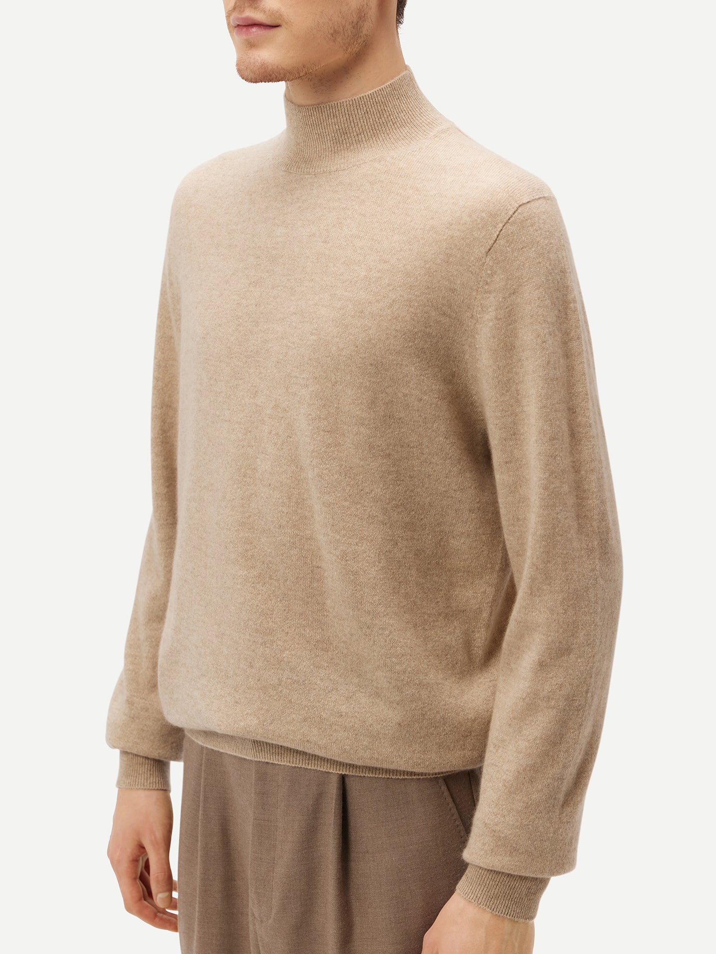 Col haut homme en cachemire Taupe - Gobi Cashmere
