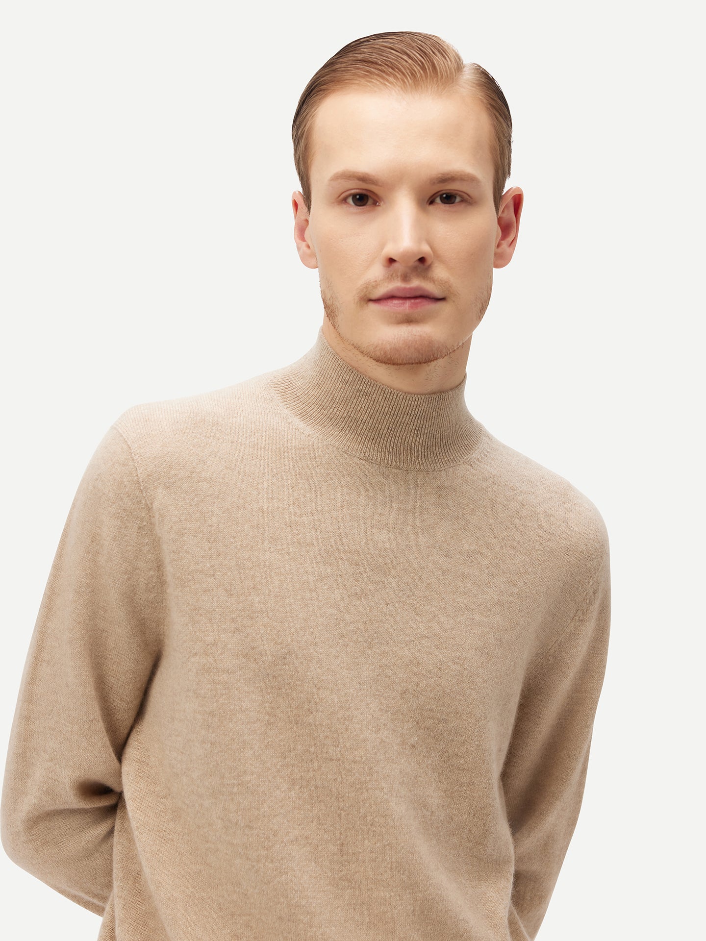 Col haut homme en cachemire Taupe - Gobi Cashmere
