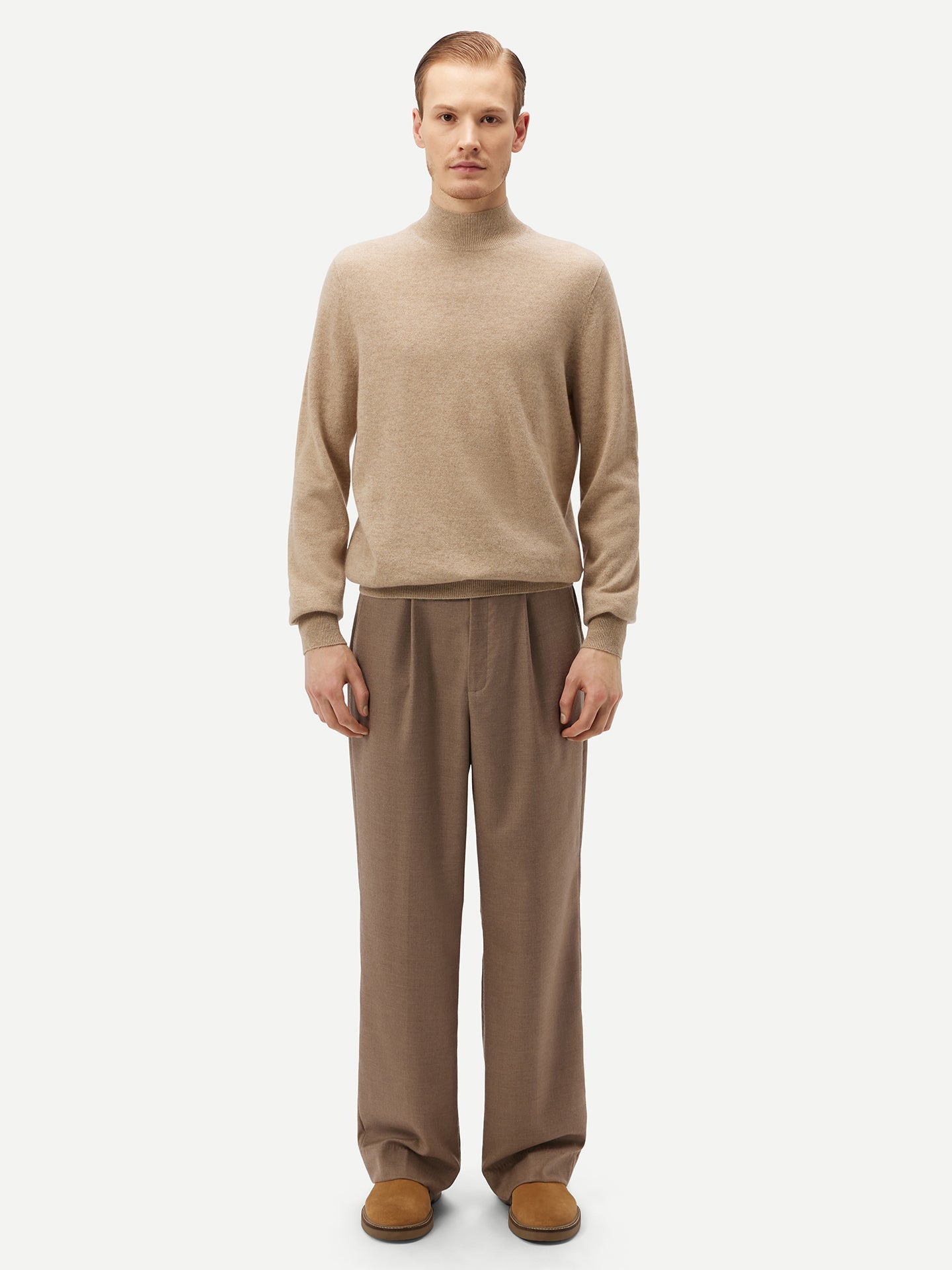 Col haut homme en cachemire Taupe - Gobi Cashmere