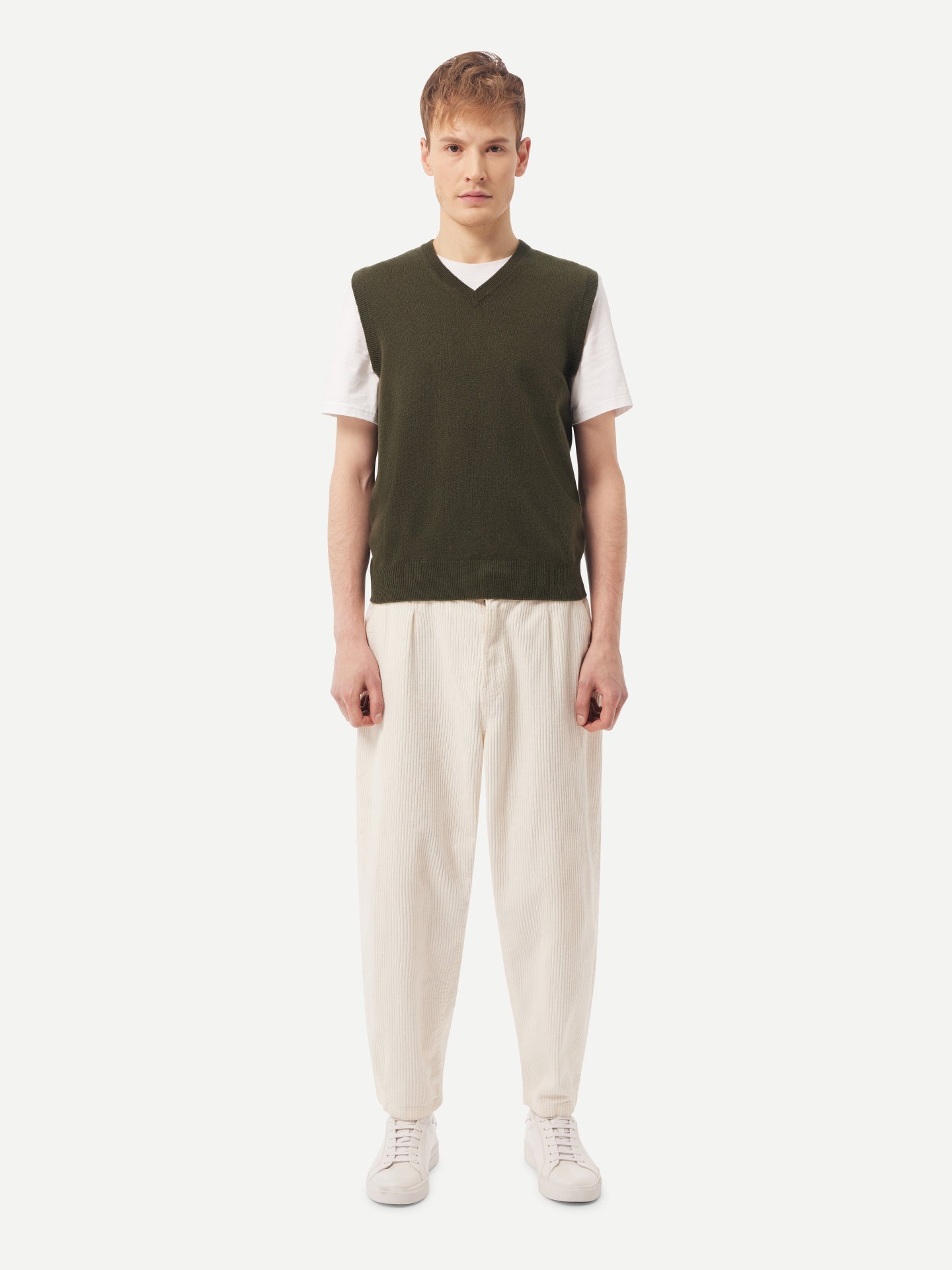 Men's Cashmere Vest Capulet Olive - Gobi Cashmere
