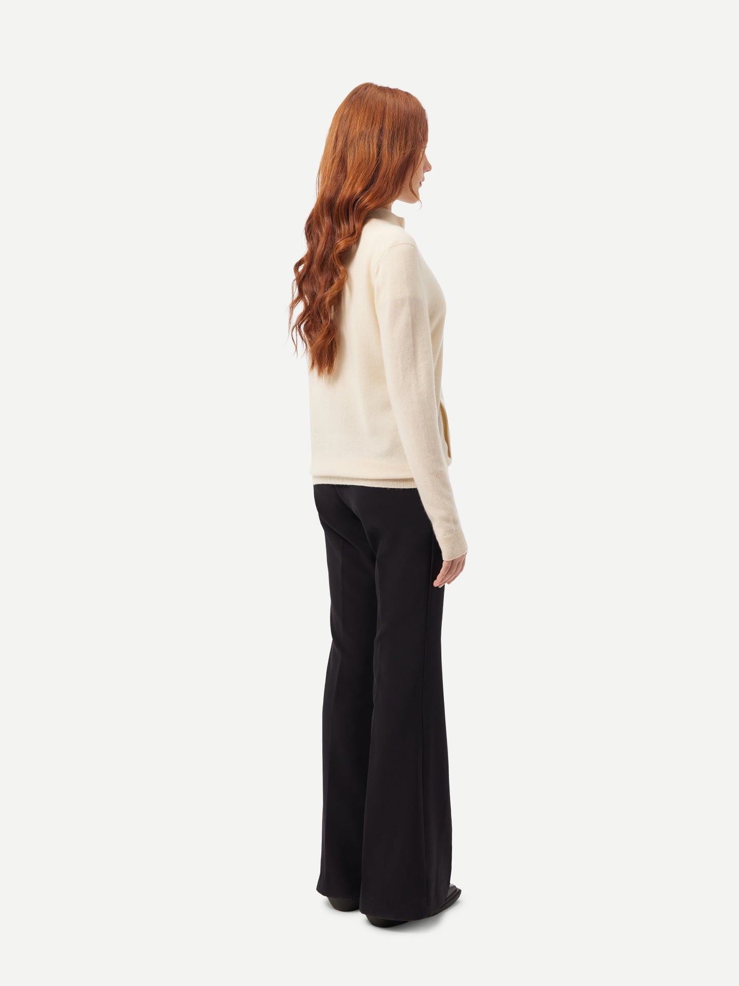 Women's Organic Cashmere Full-Zip Cardigan Off White - Gobi Cashmere