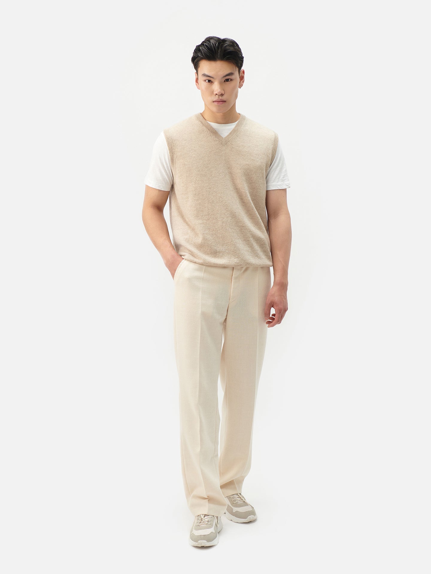 Gilet en cachemire pour homme couleur Taupe - Gobi Cashmere