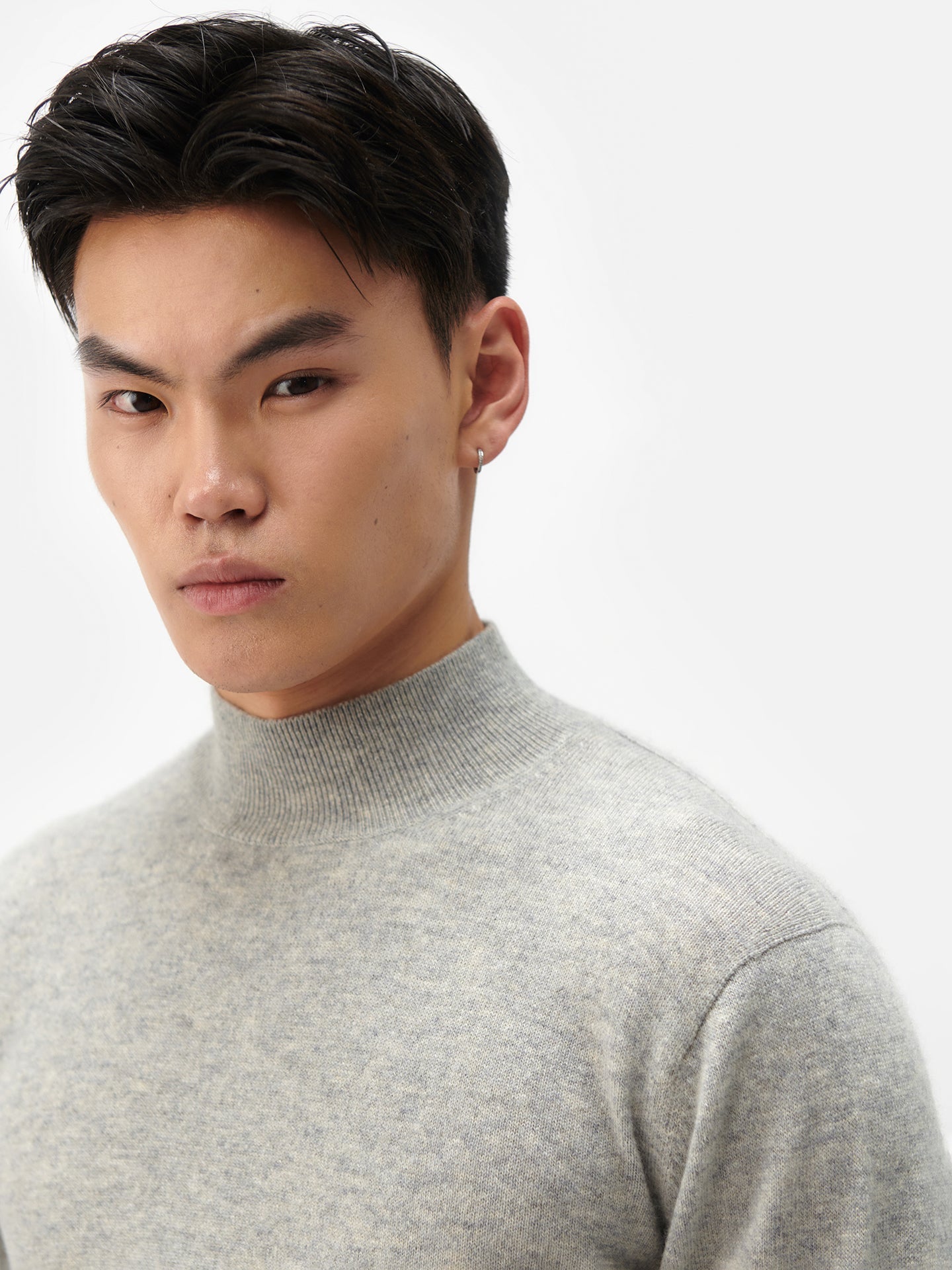 Col haut homme en cachemire gris - Gobi Cashmere