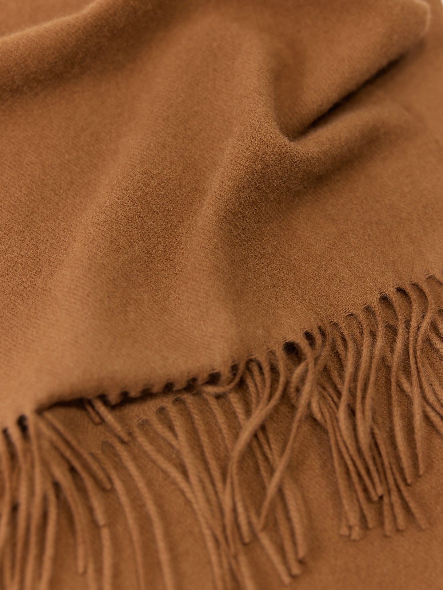 Écharpe avec franges en cachemire unisexe Marron | GOBI FR