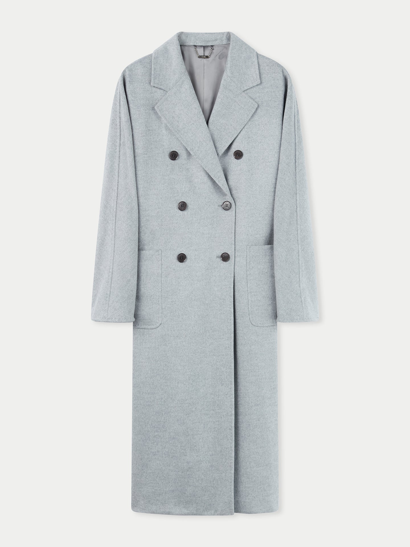 Manteau long à double boutonnage pour femmes Gris - Gobi Cashmere