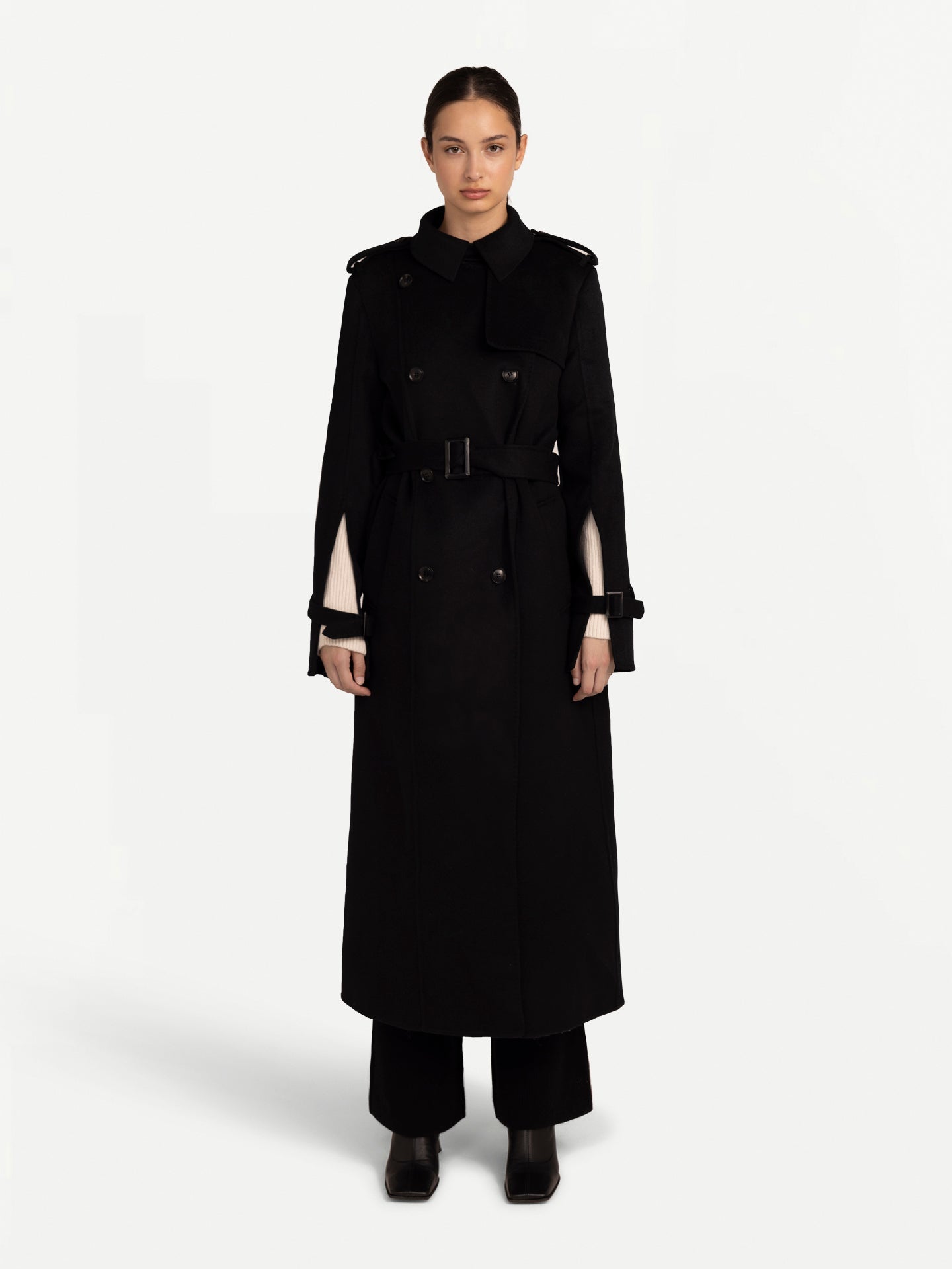 GOBI Manteau long en cachemire noir - Gobi Cashmere