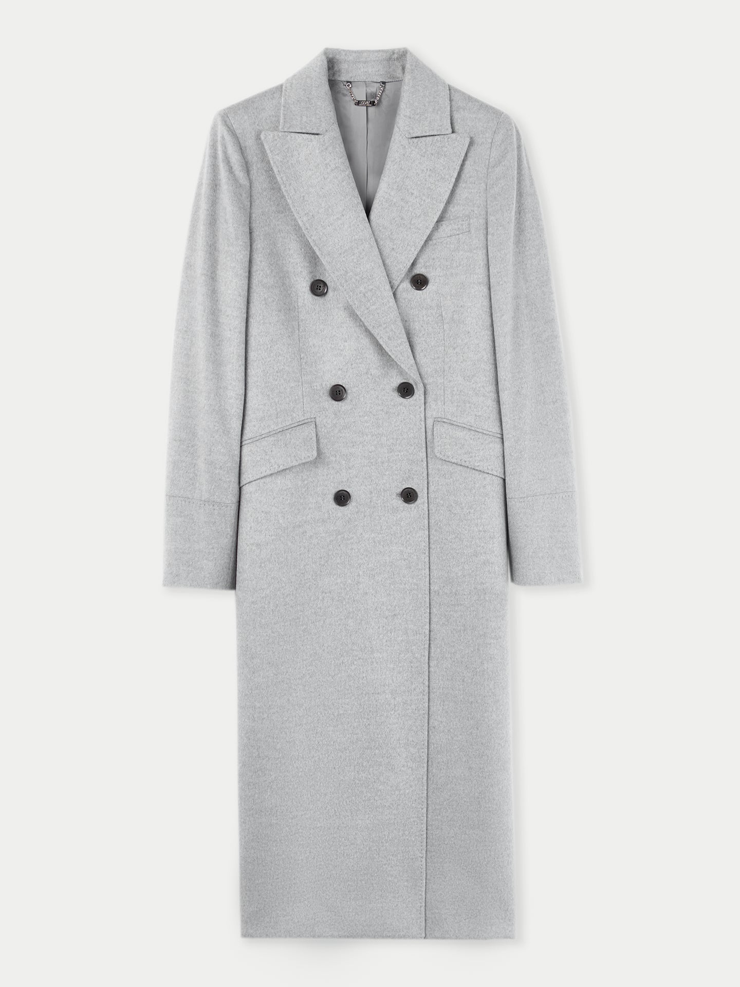 Manteau long à revers en cachemire pour femme Gris - Gobi Cashmere