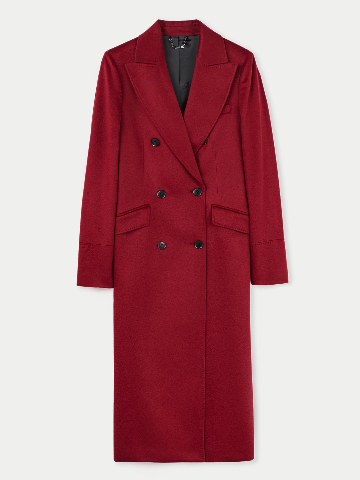 Women's Cashmere Peak Lapel Long Coat Bordeaux - Gobi Cashmere