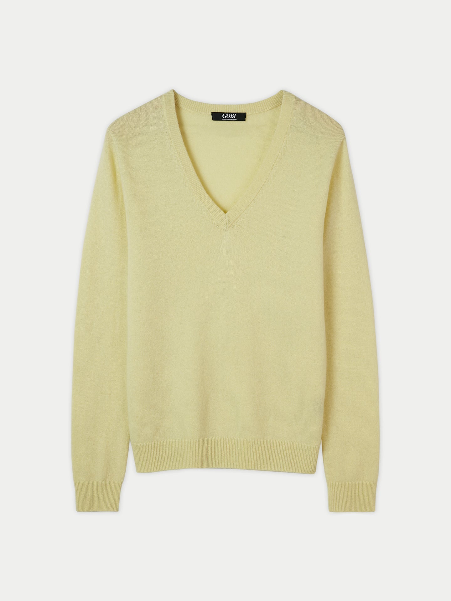 Pull col en V en Cachemire pour femmes vert - Gobi Cashmere