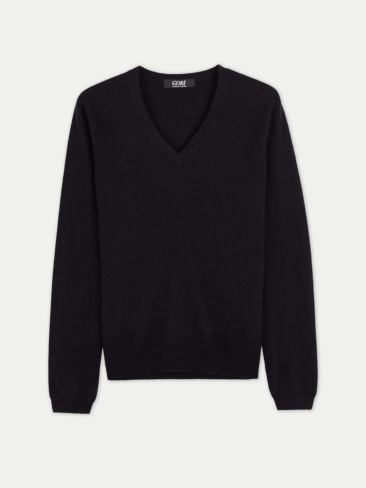 Pull col en V en Cachemire pour femmes Noir - Gobi Cashmere