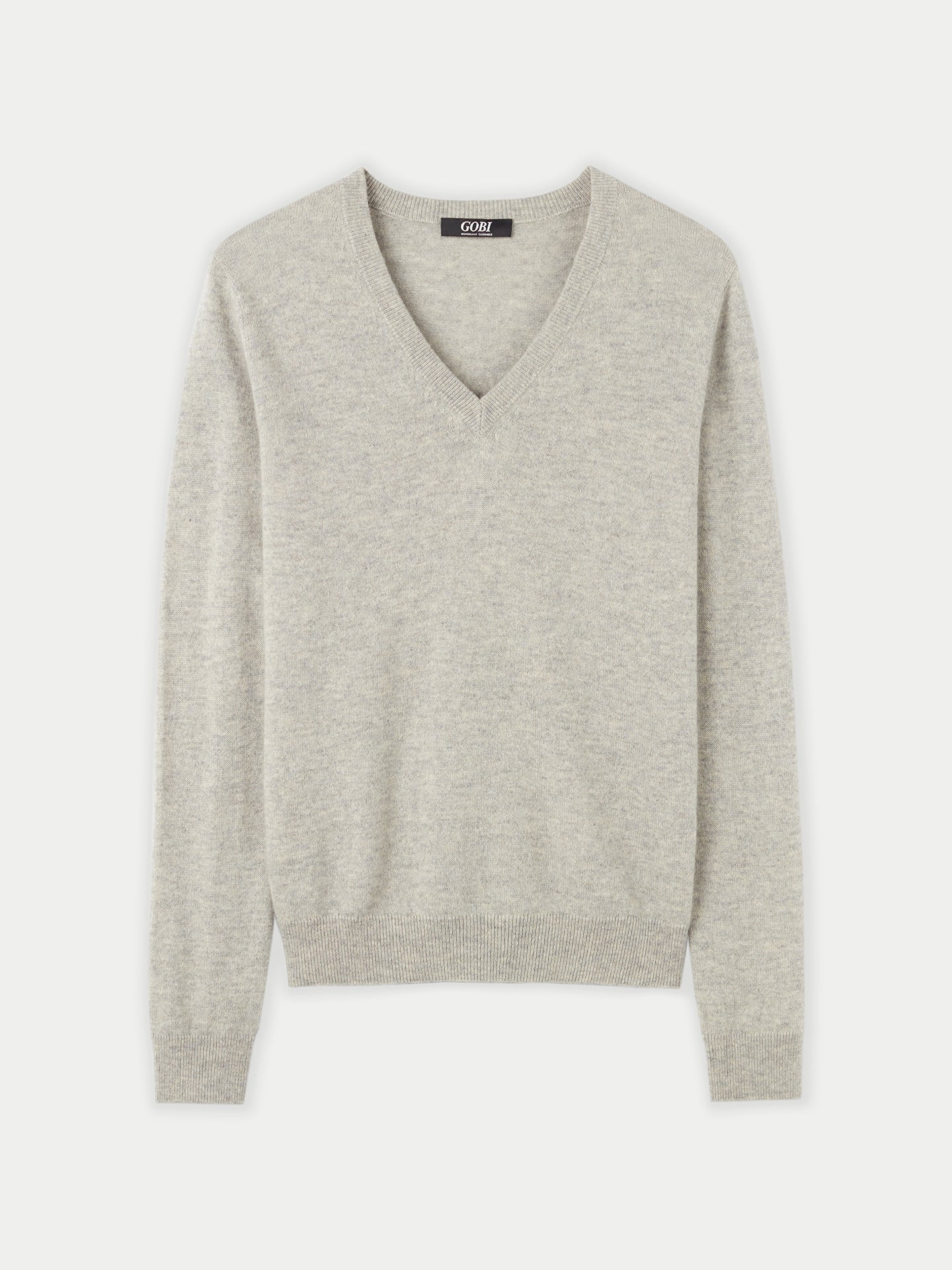 Pull col en V en Cachemire pour femmes Gris - Gobi Cashmere