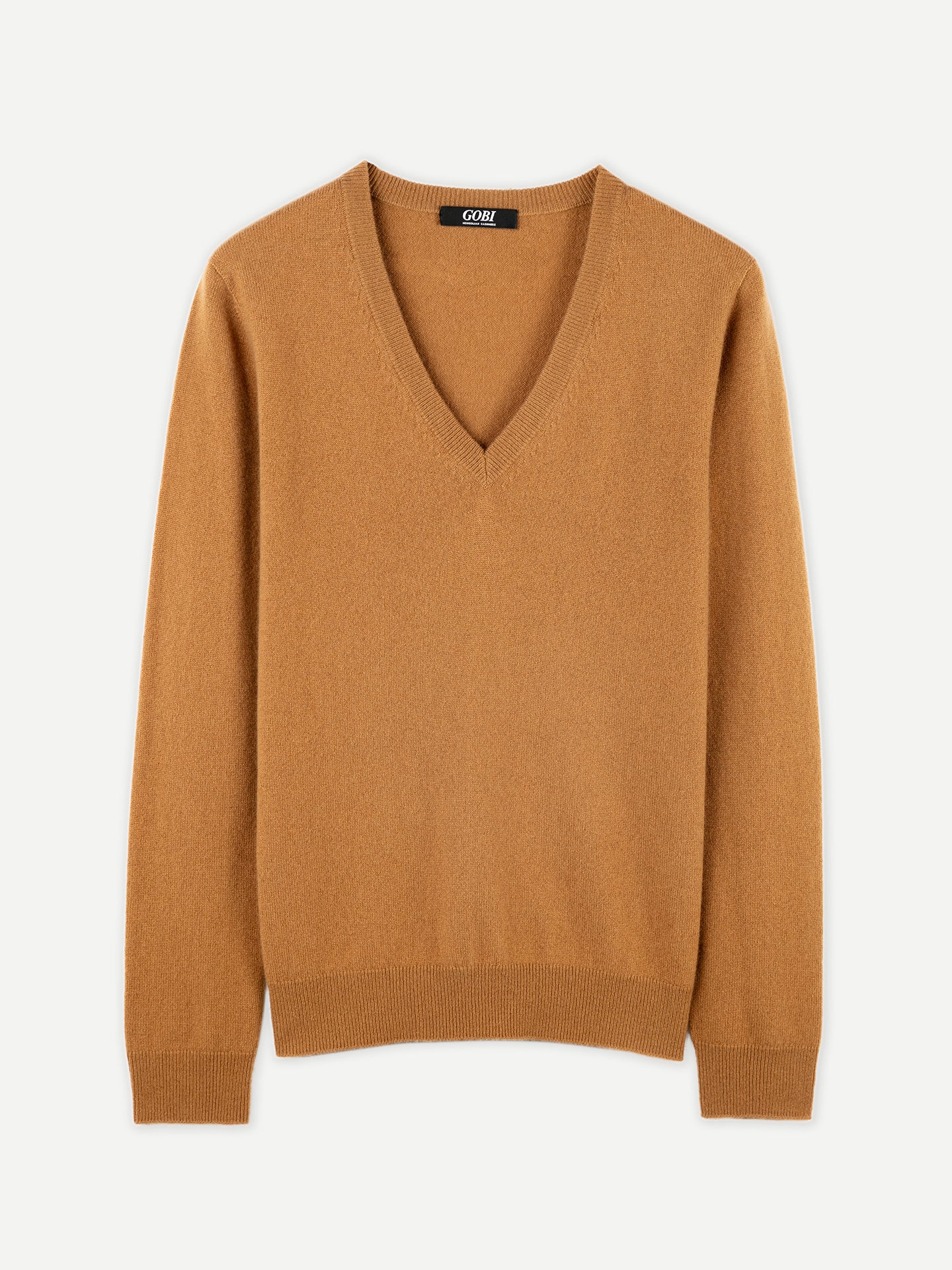 Pull col en V en Cachemire pour femmes Marron - Gobi Cashmere