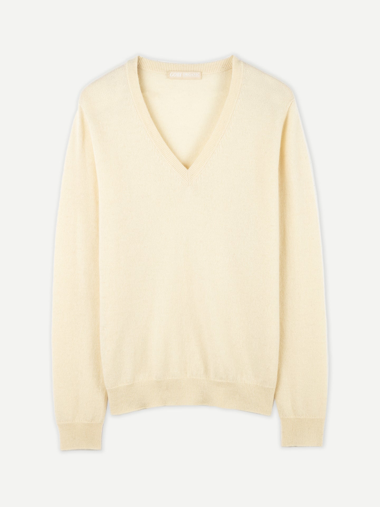 Pull col en V en Cachemire pour femmes Blanc - Gobi Cashmere