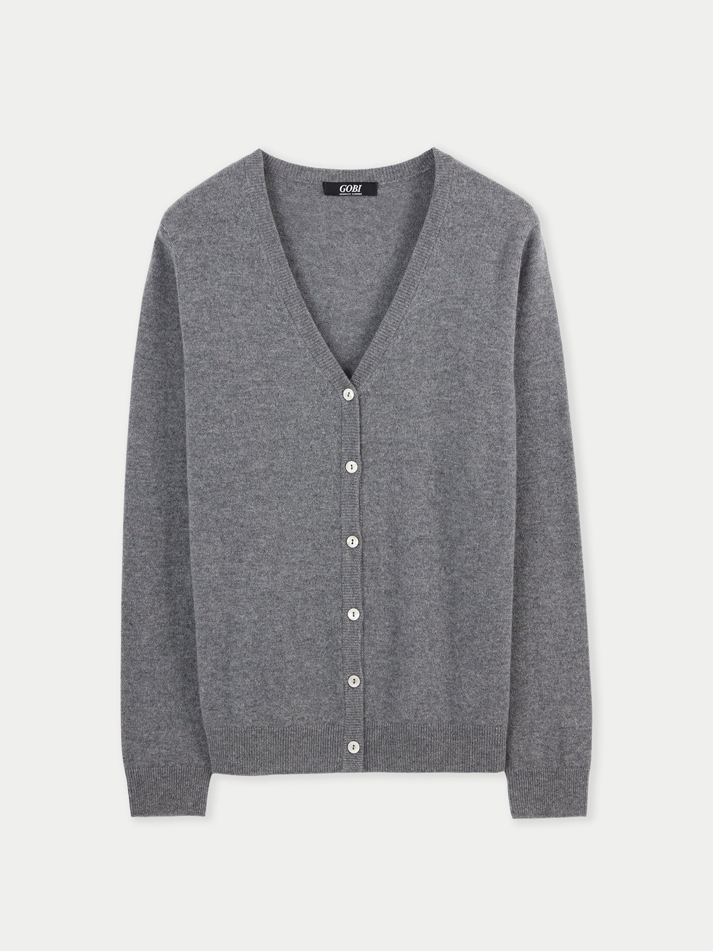 Cardigan Col-V en cachemire pour femme , couleur Gris - Gobi Cashmere