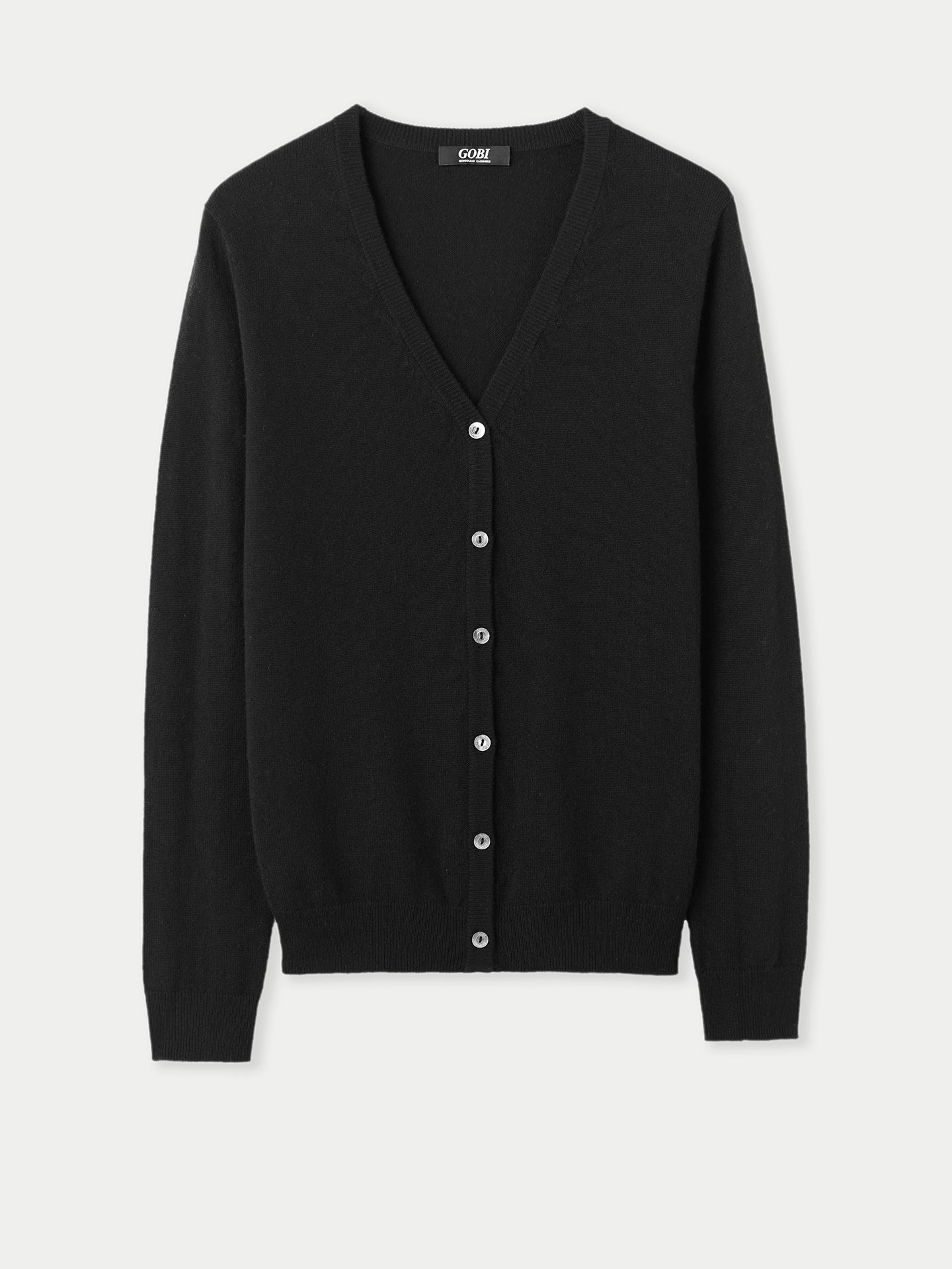 Cardigan col en V en Cachemire pour femmes Noir - Gobi Cashmere
