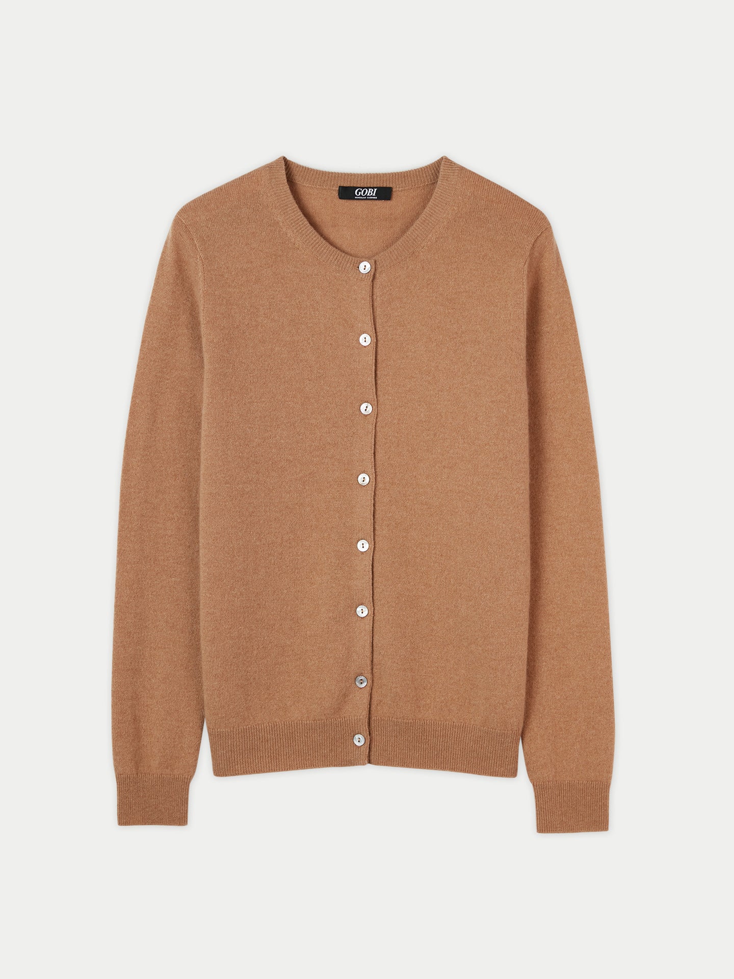 Cardigan col rond en Cachemire pour femmes marron - Gobi Cashmere