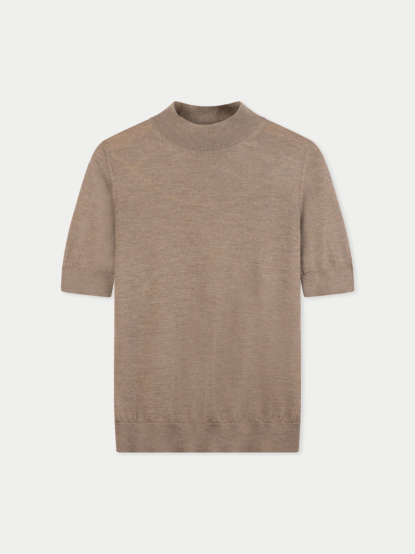 Chemise en cachemire et soie à col montant