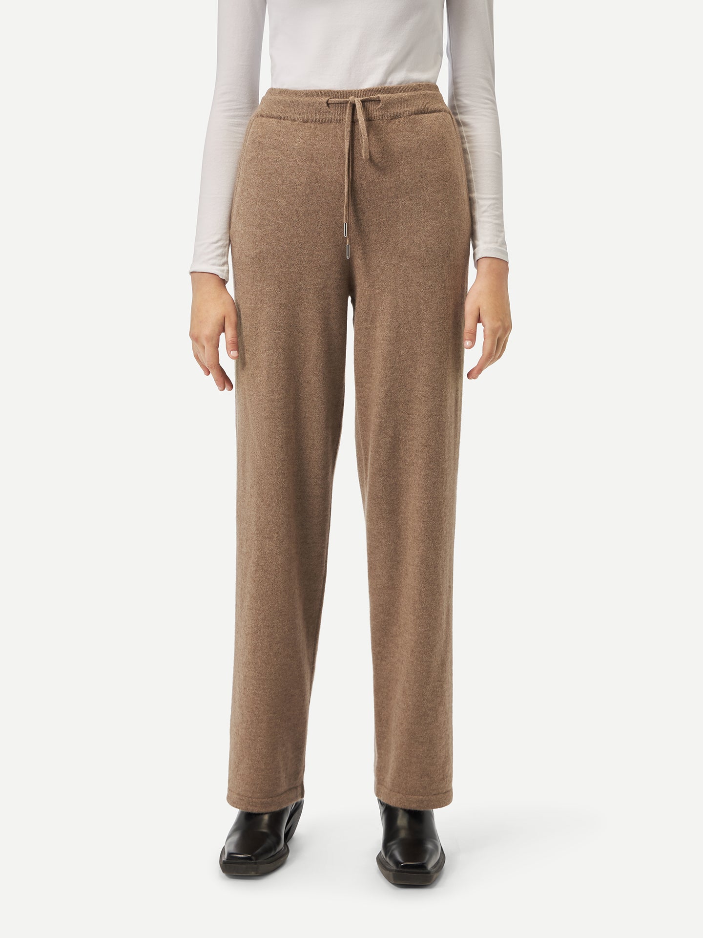 Pantalon femme lounge en Cachemire pour femmes Taupe - Gobi Cashmere