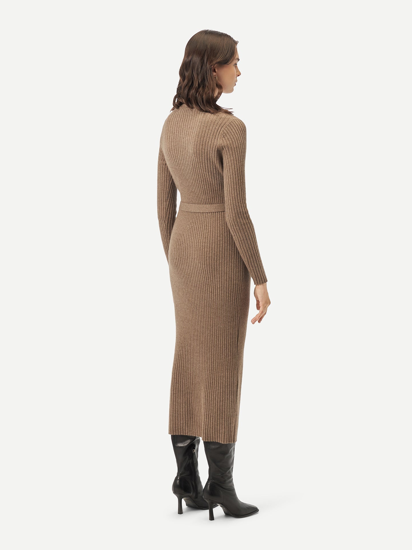 GOBI Robe en cachemire avec ceinture - A/H 2023 Taupe - Gobi Cashmere