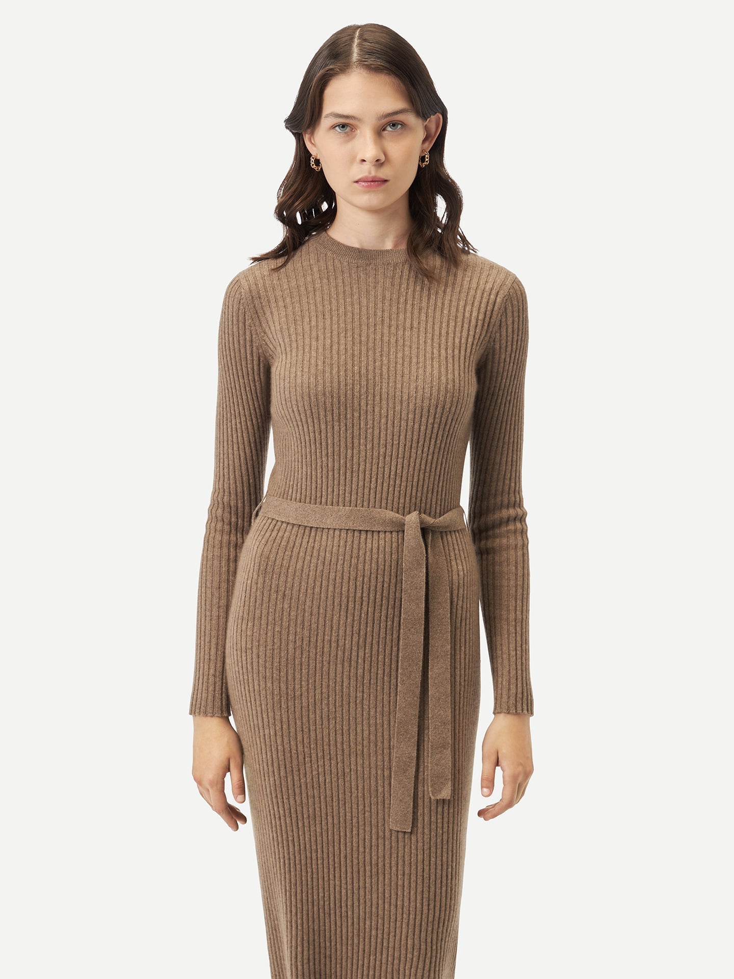 GOBI Robe en cachemire avec ceinture - A/H 2023 Taupe - Gobi Cashmere