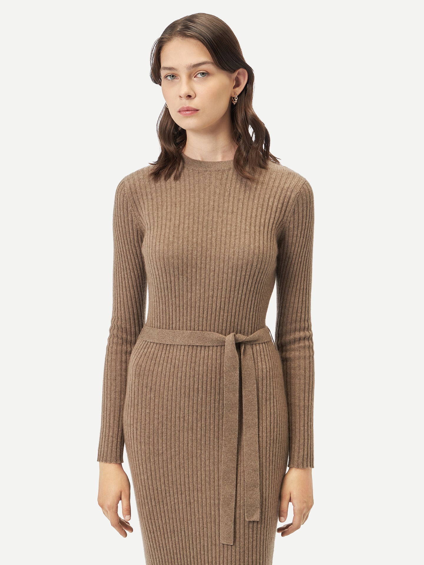 GOBI Robe en cachemire avec ceinture - A/H 2023 Taupe - Gobi Cashmere