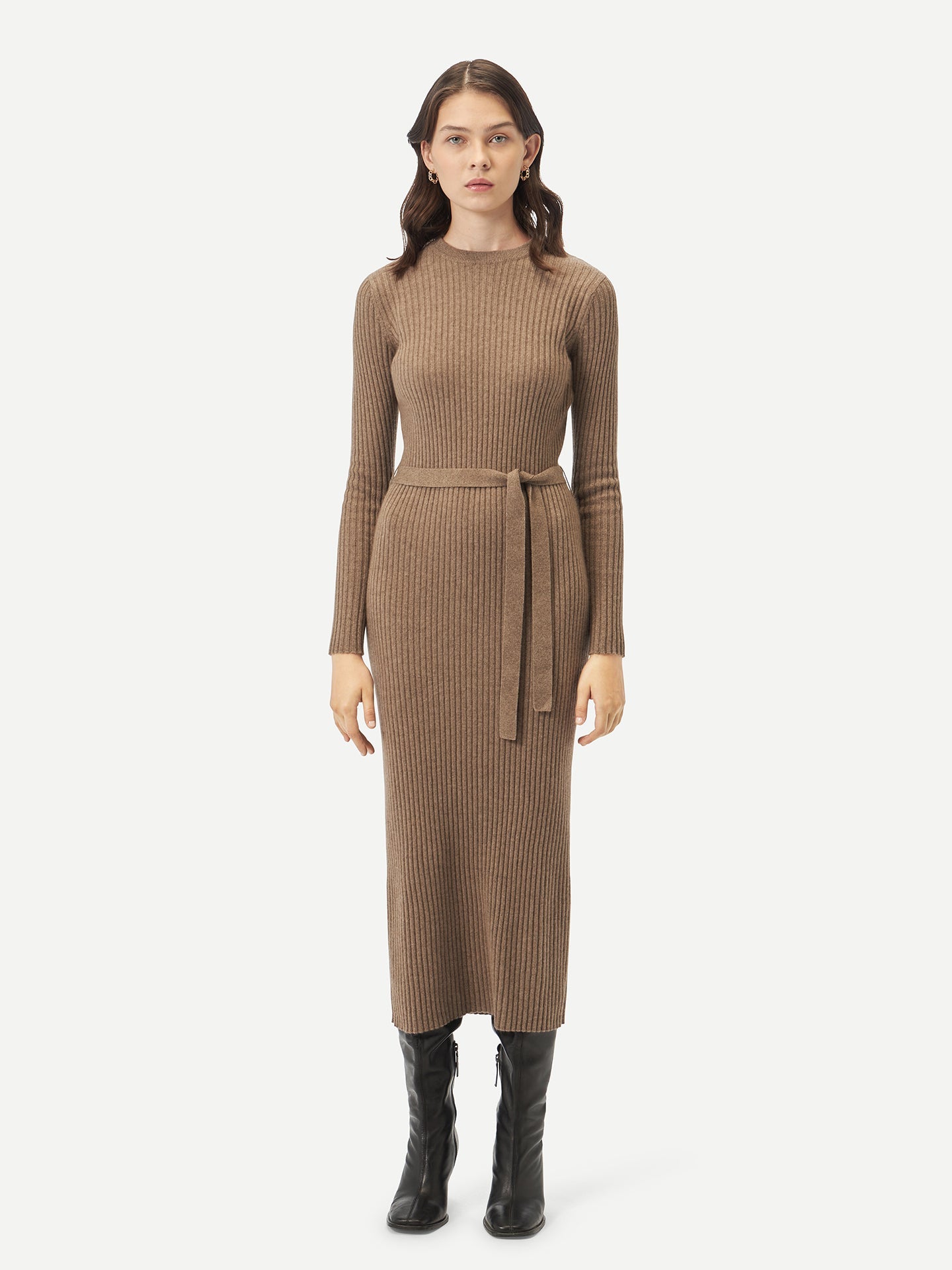 GOBI Robe en cachemire avec ceinture - A/H 2023 Taupe - Gobi Cashmere