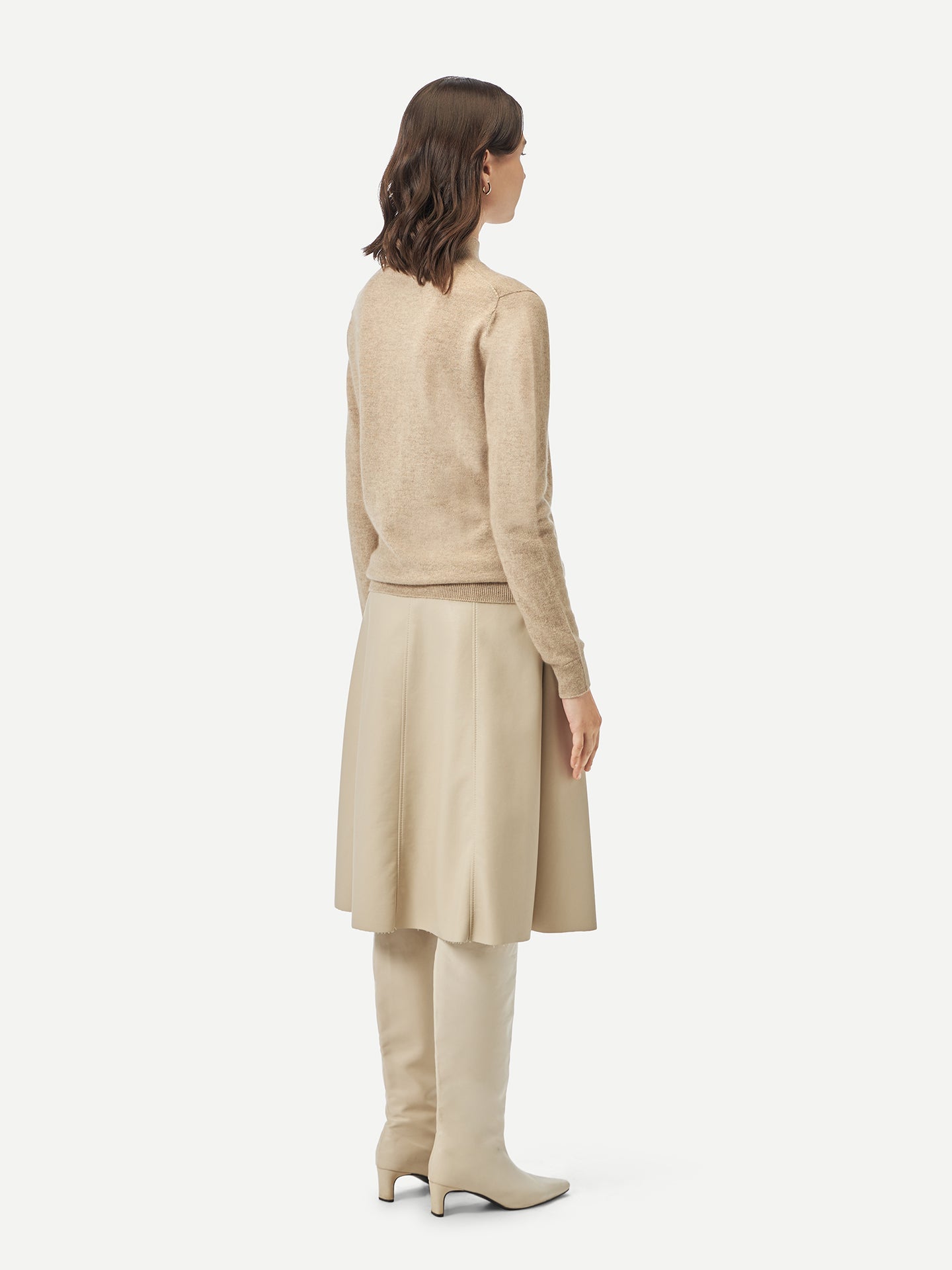 Pull col haut en Cachemire pour femmes Taupe - Gobi Cashmere