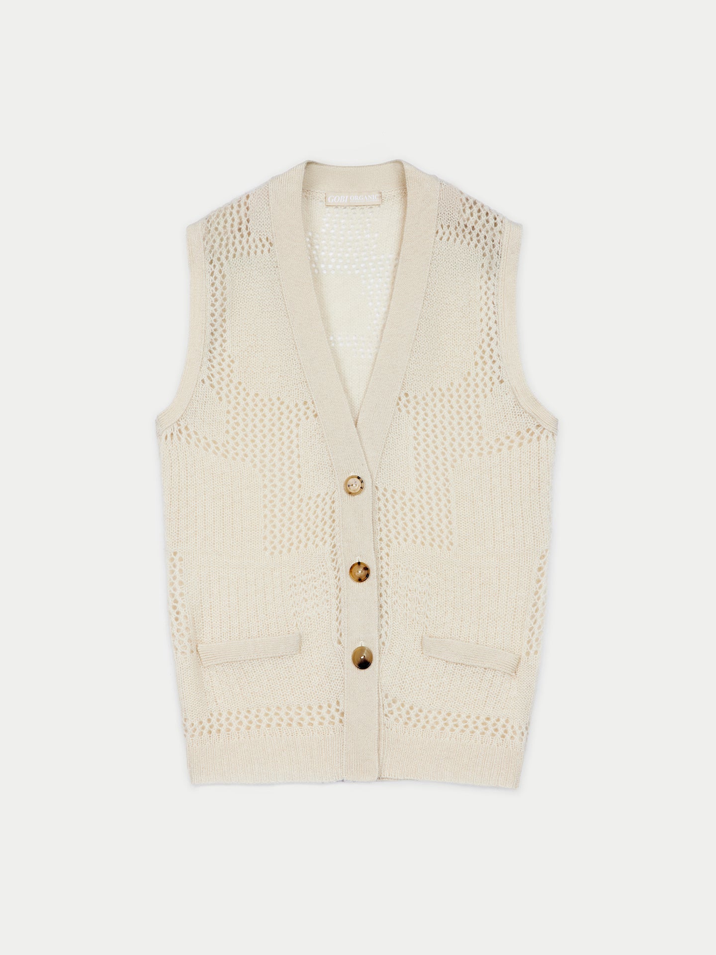 Organic Color Mixed Pattern Cashmere Vest