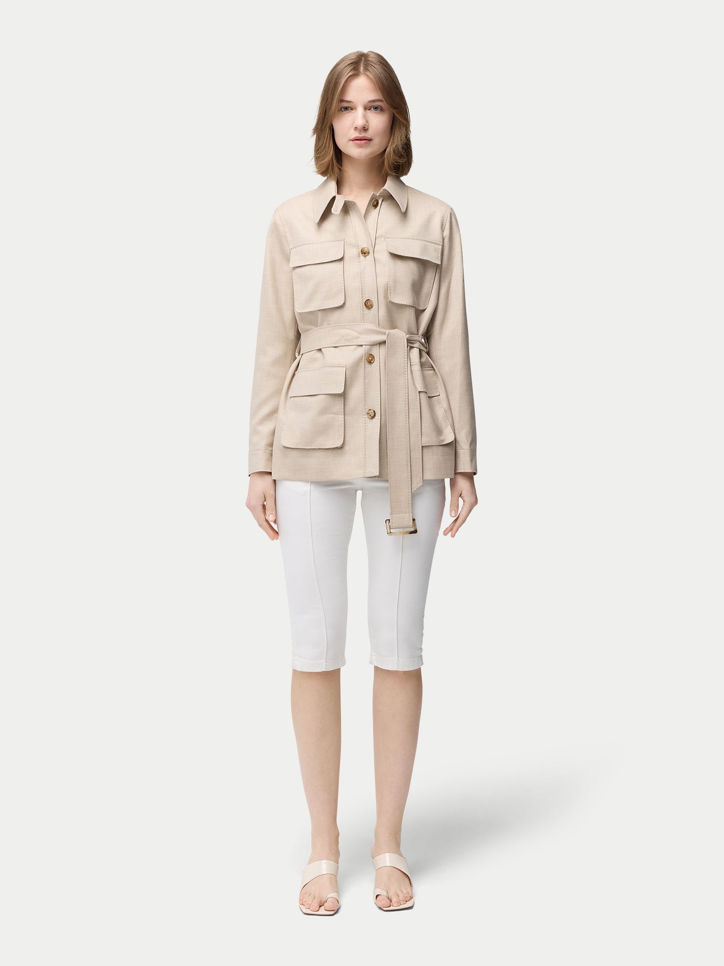 Veste Safari en cachemire avec ceinture