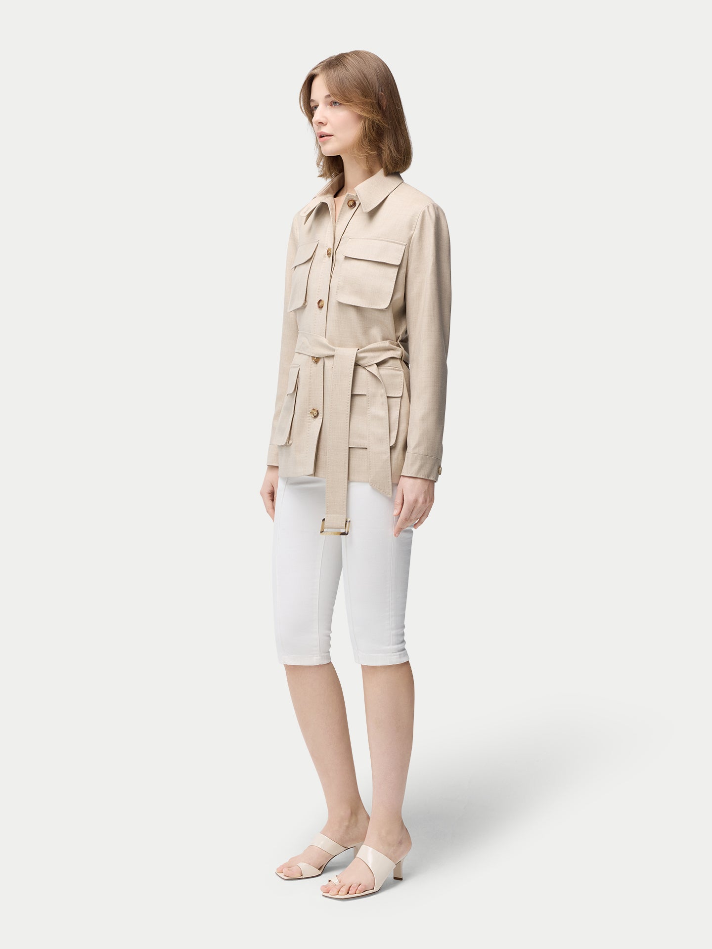 Veste Safari en cachemire avec ceinture