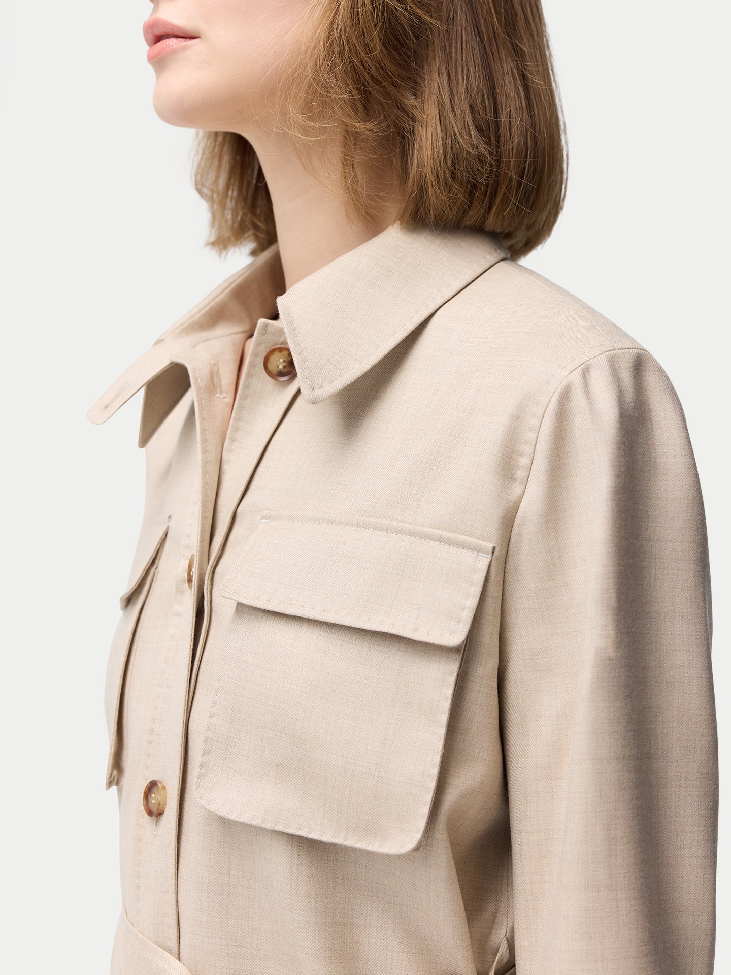 Veste Safari en cachemire avec ceinture