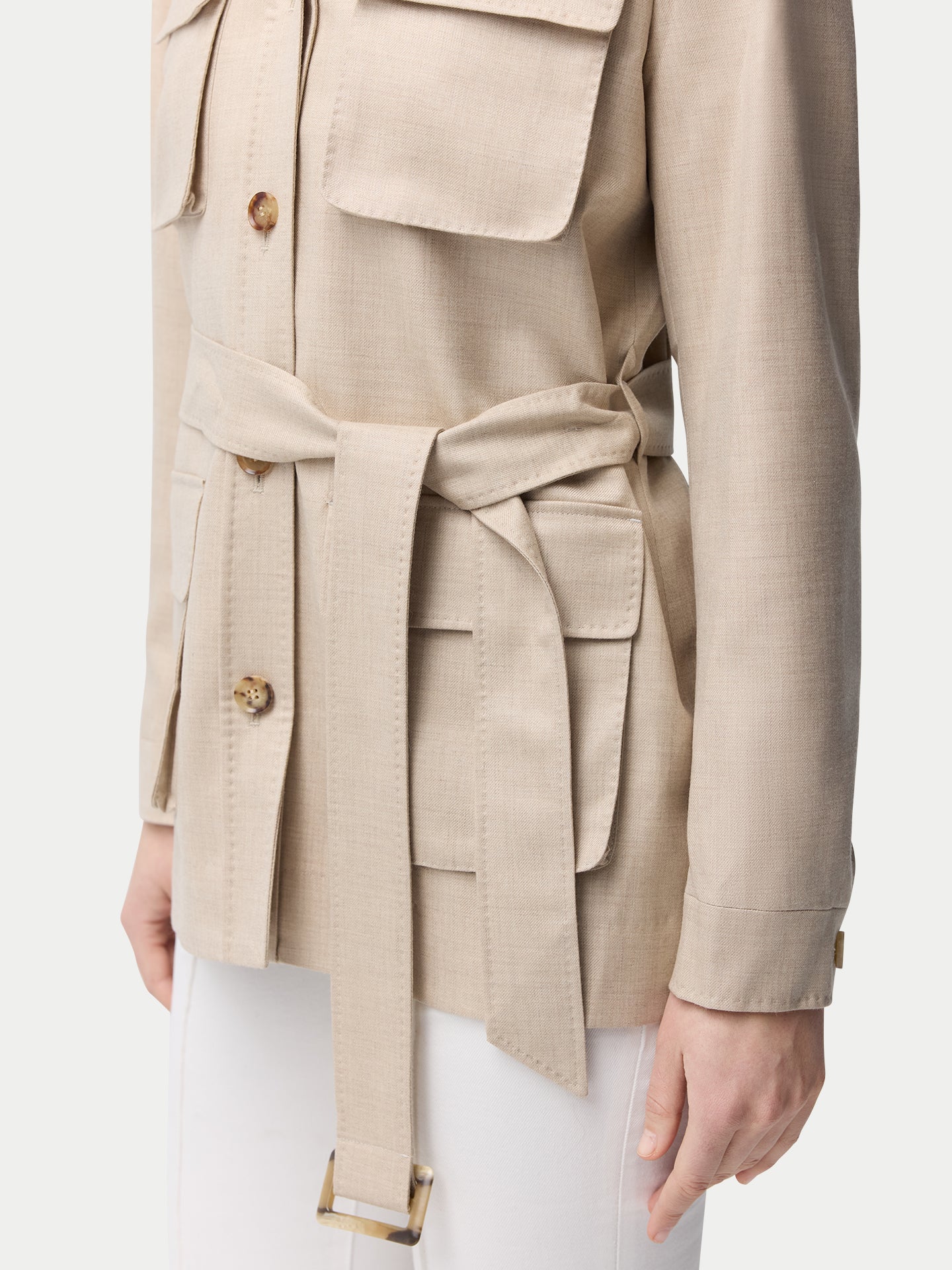 Veste Safari en cachemire avec ceinture