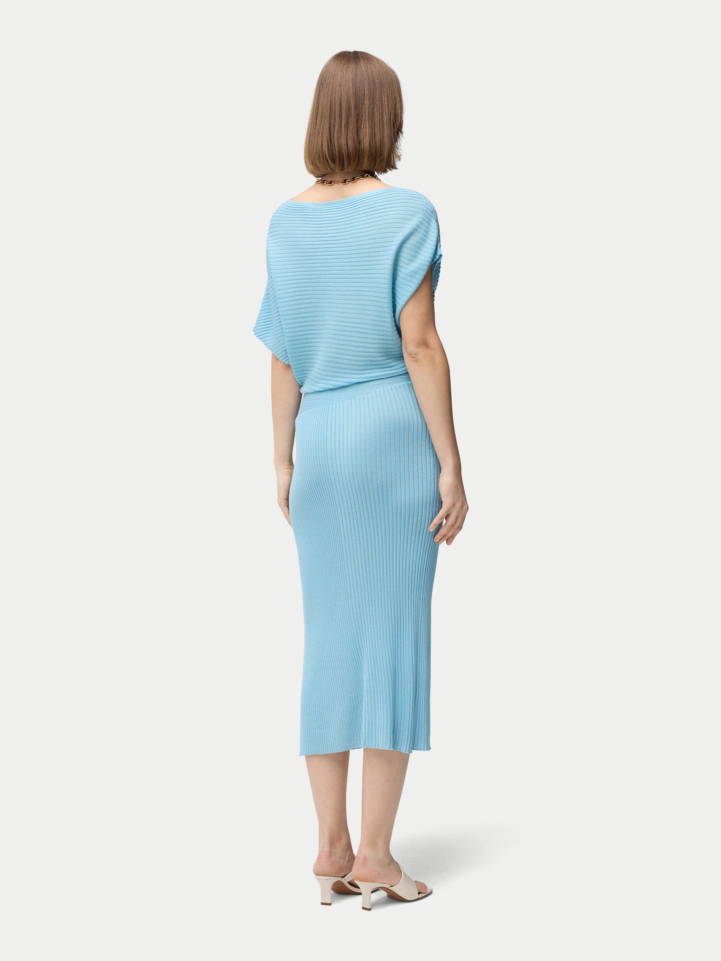 Robe en soie asymétrique en cachemire