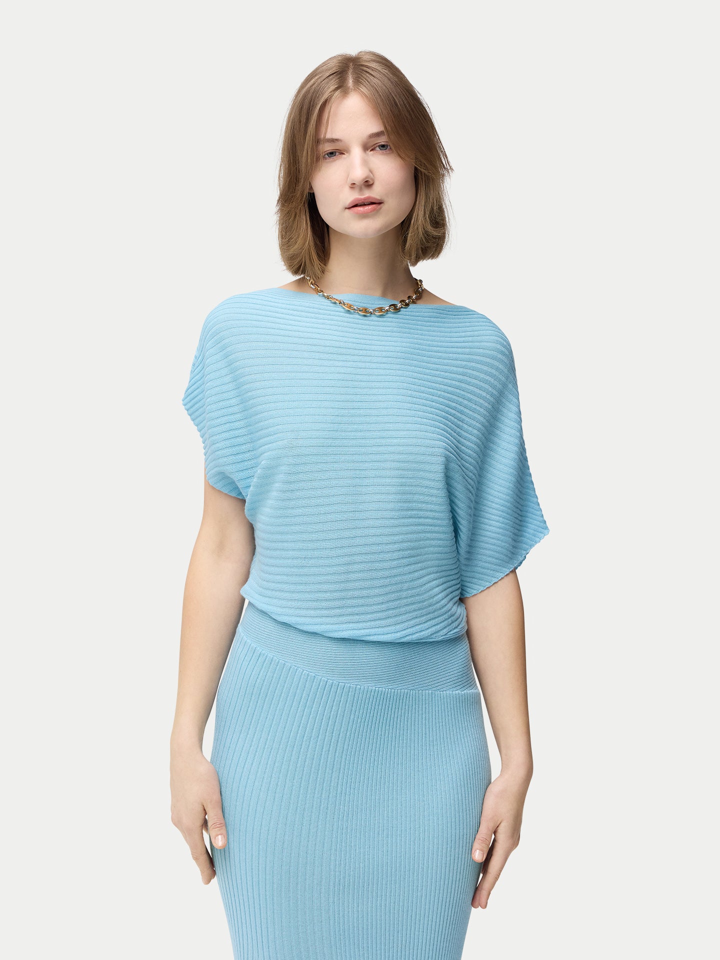 Robe en soie asymétrique en cachemire