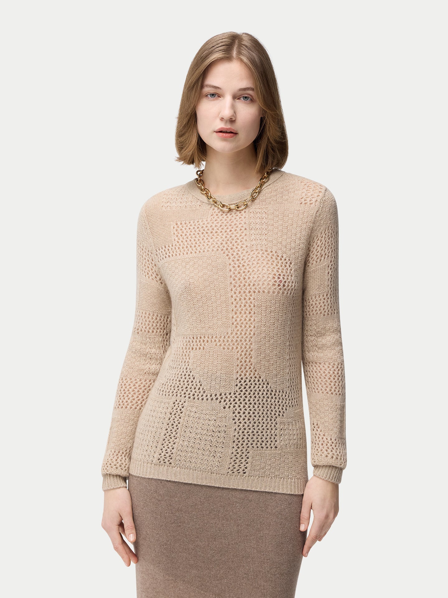 Organic Colour Textured Cashmere Sweater Couleur Organique