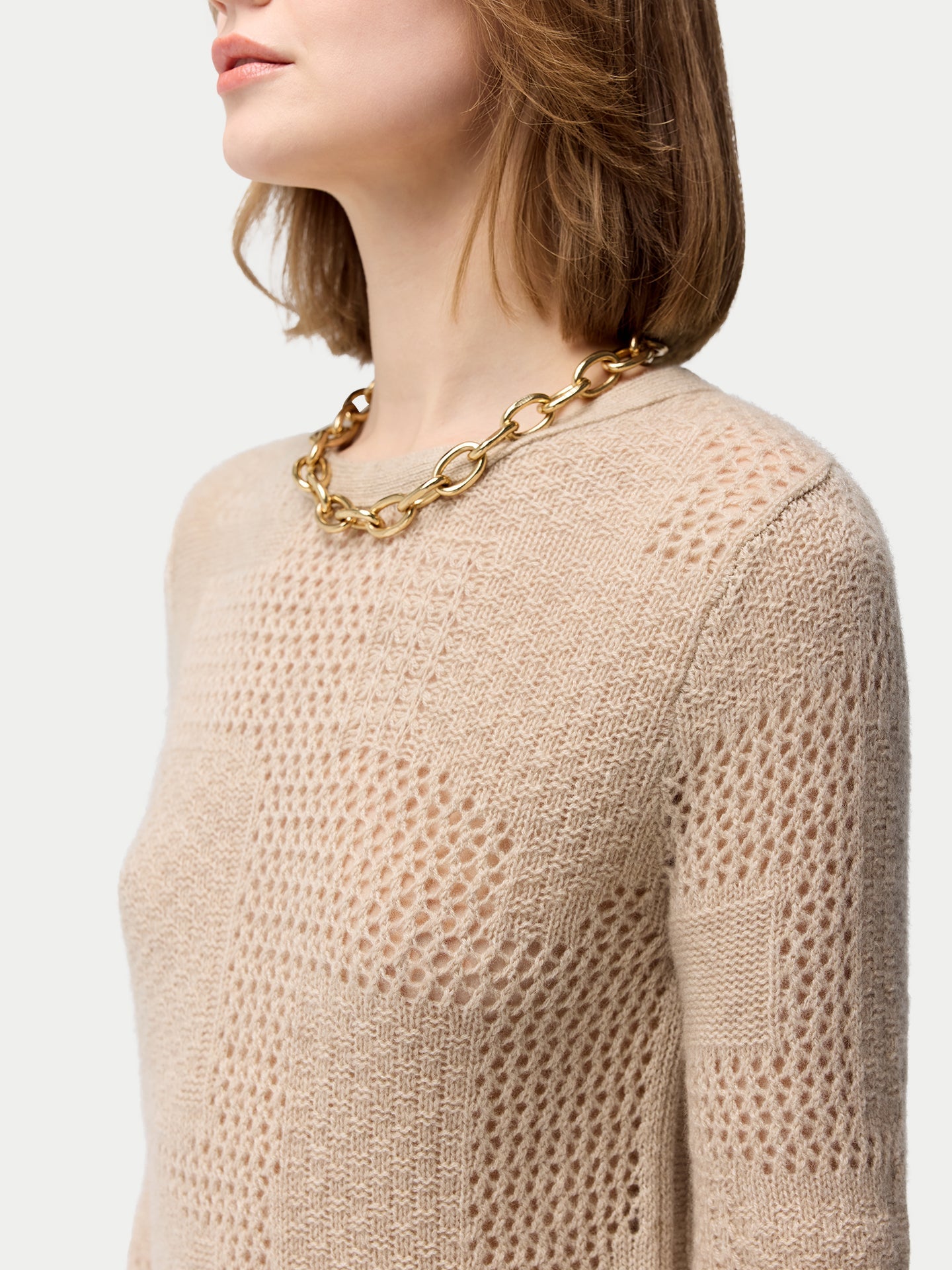 Organic Colour Textured Cashmere Sweater Couleur Organique