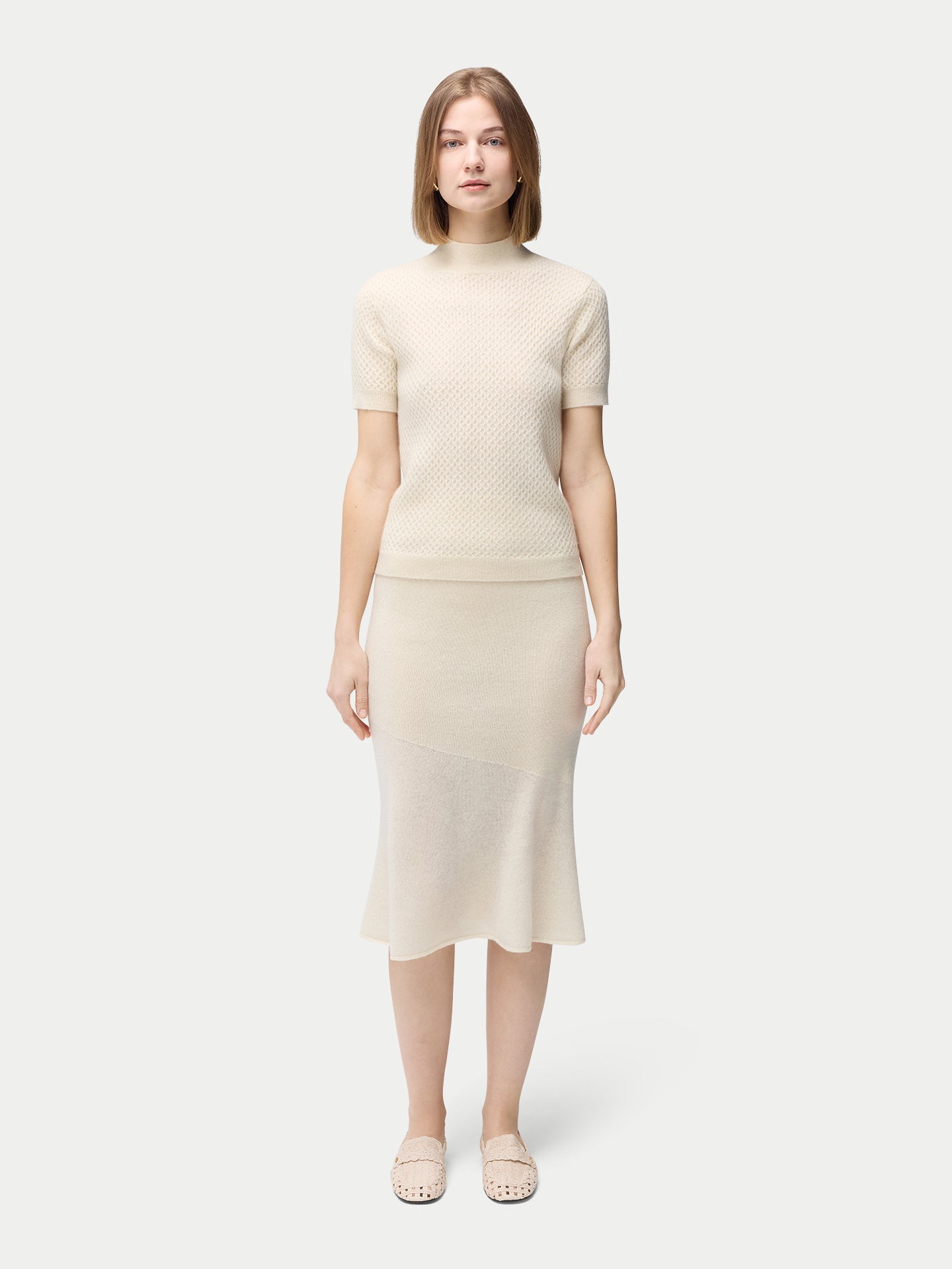 Jupe en jersey de cachemire