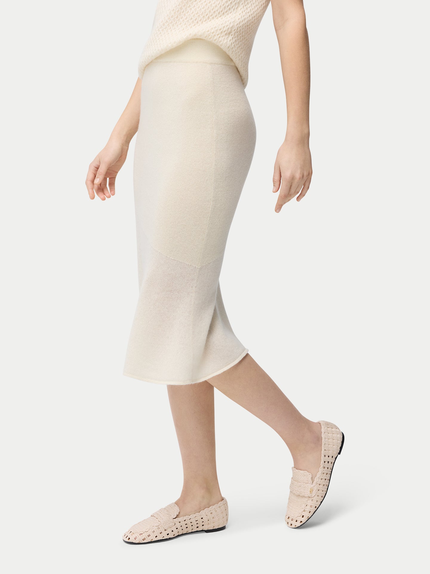 Jupe en jersey de cachemire