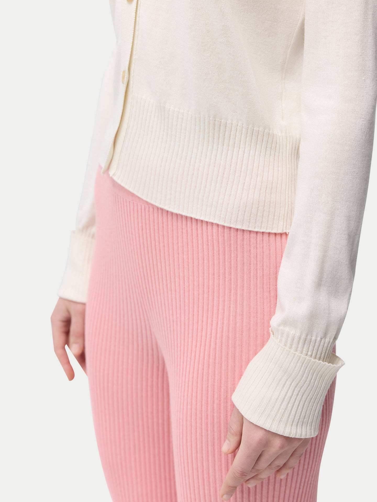 Robe en soie asymétrique en cachemire - Murmure Blanc | GOBI