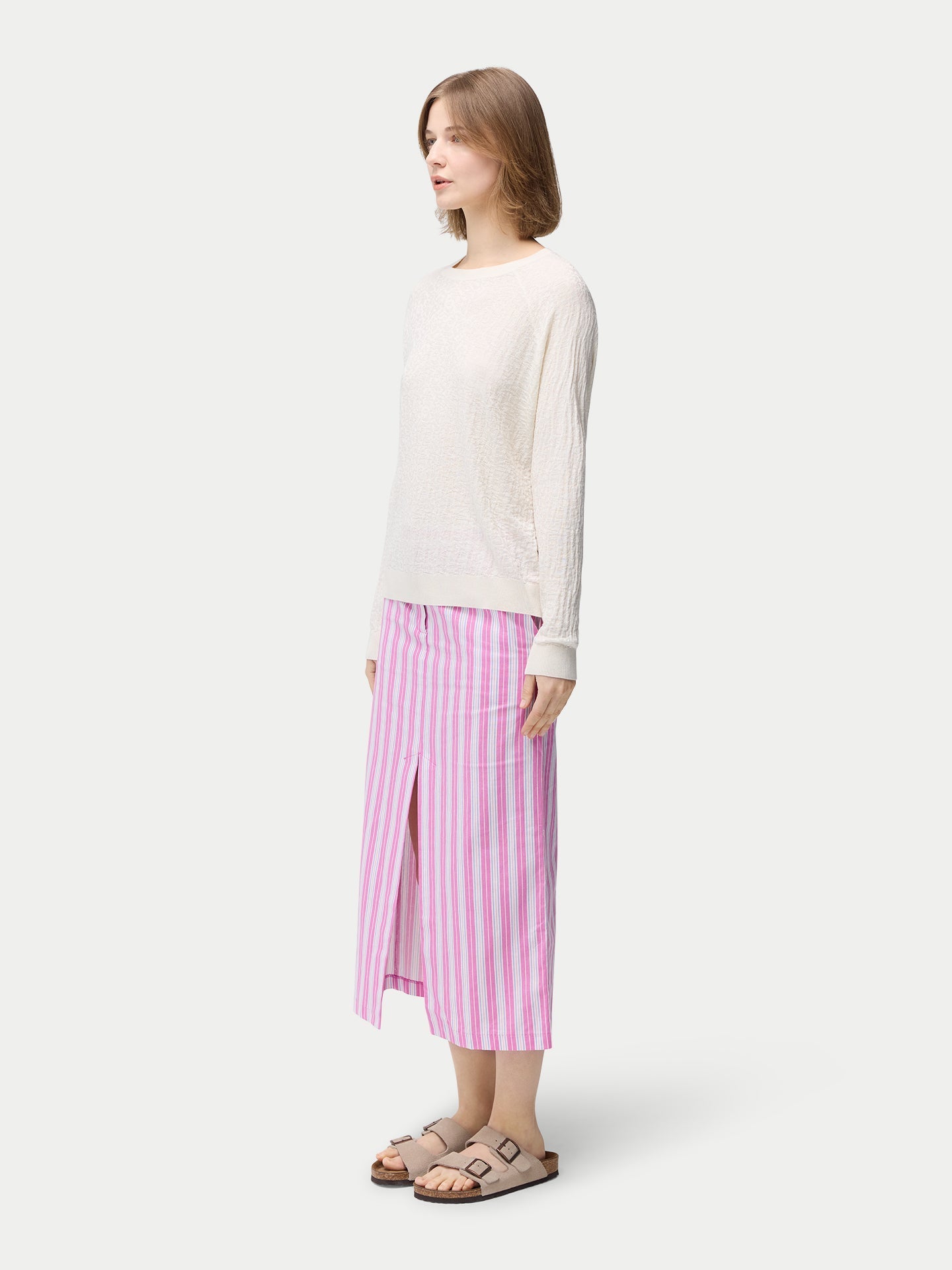 Pull en soie et cachemire texturé