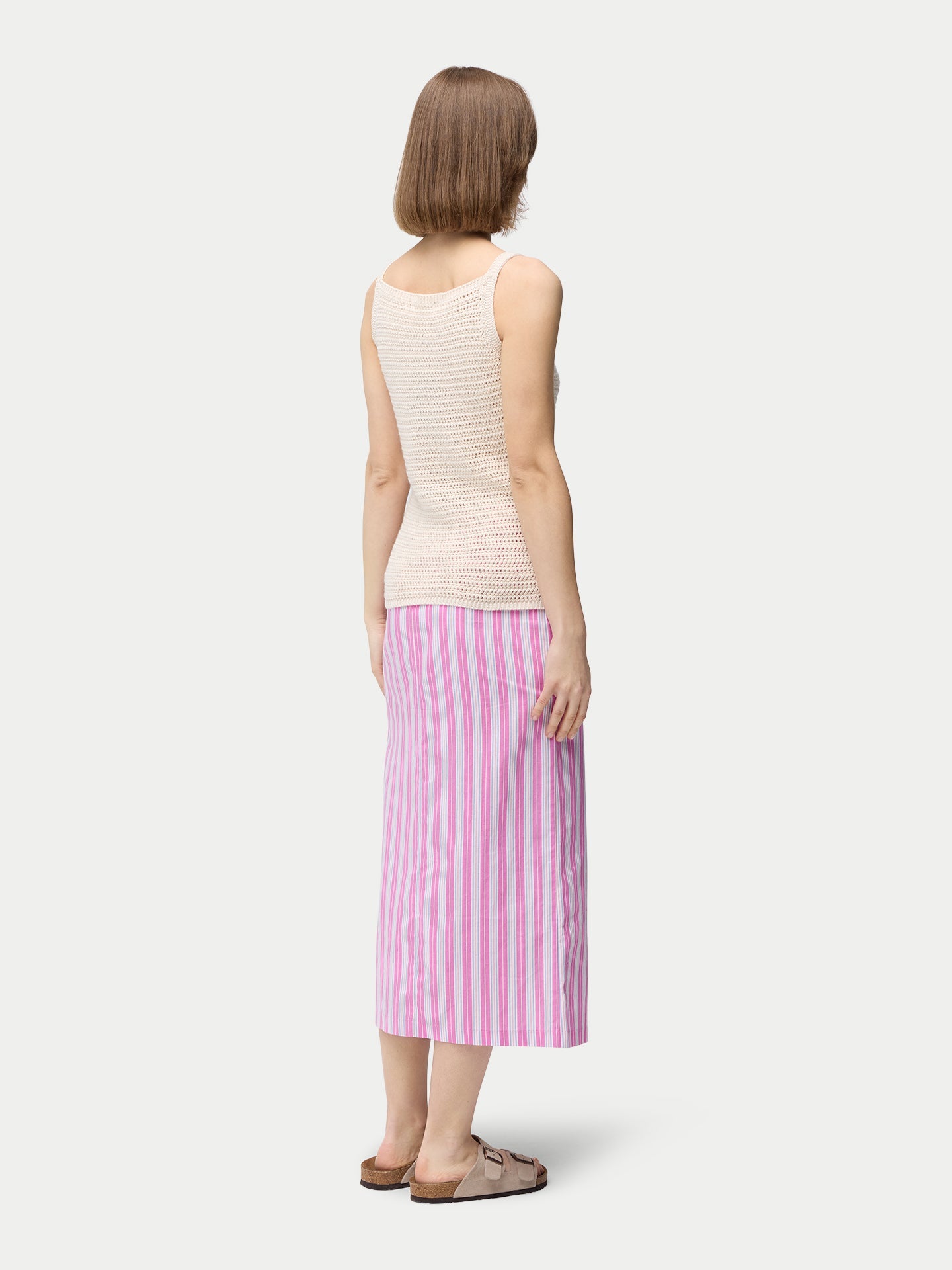Women's Cotton Cashmere Tank Top Whisper White | GOBI Cashmere