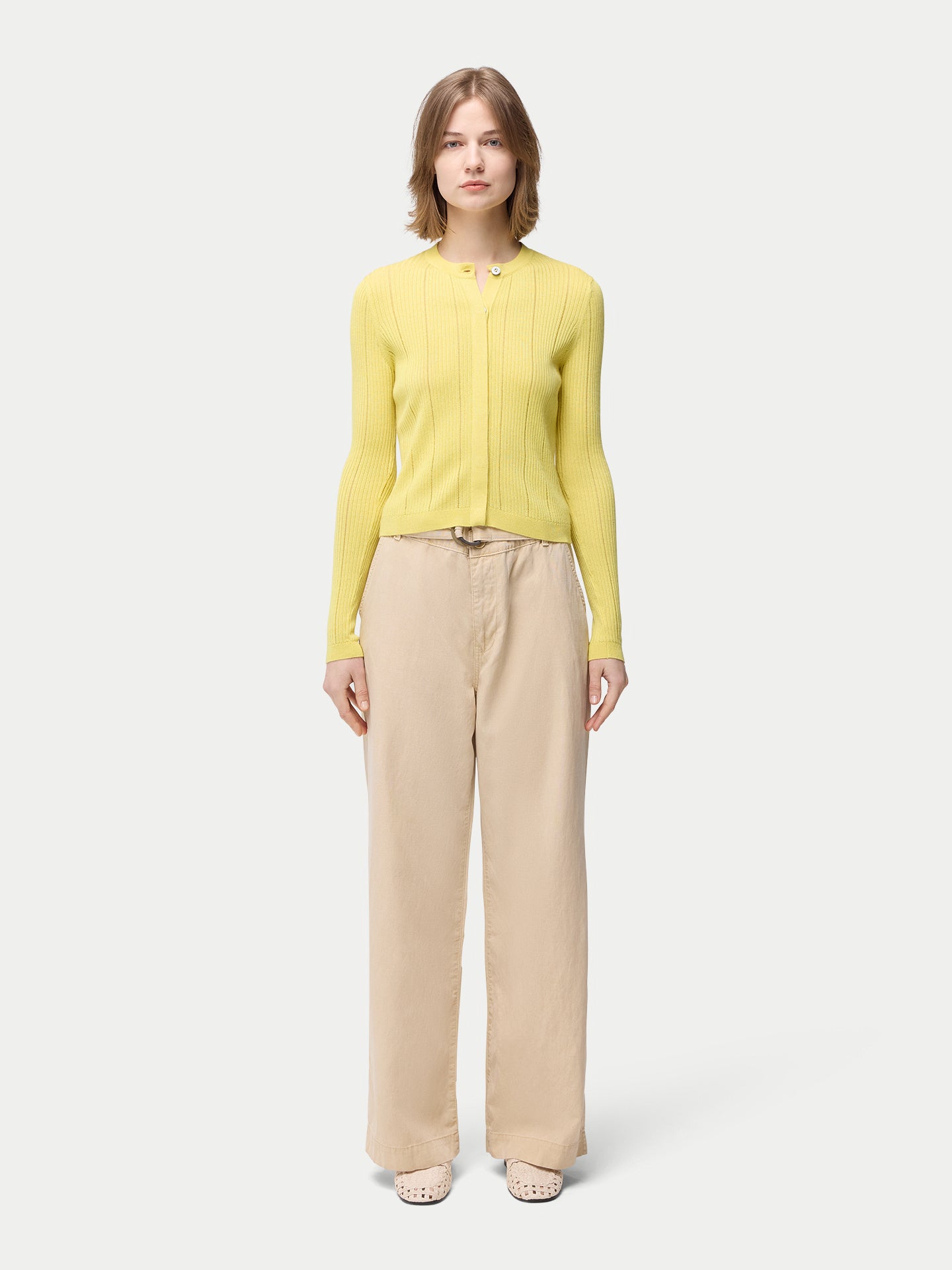 Cardigan en soie de cachemire à boutons cachés