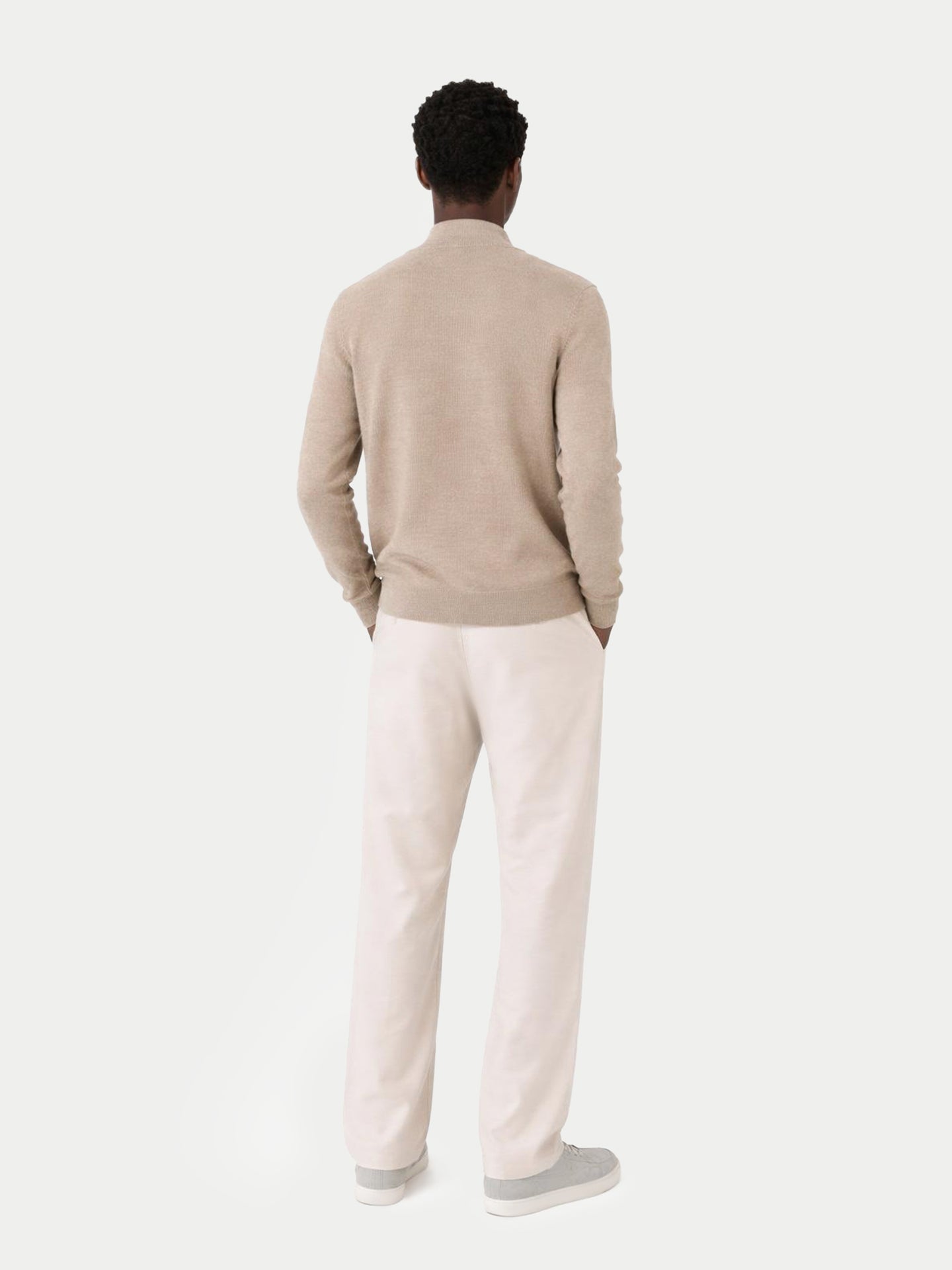 Cardigan zippé en cachemire Essential pour hommes Couleur Organique Taupe - Gobi Cashmere