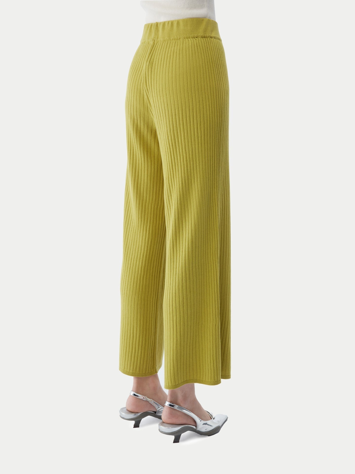 Pantalons en tricot côtelé en soie et cachemire | GOBI
